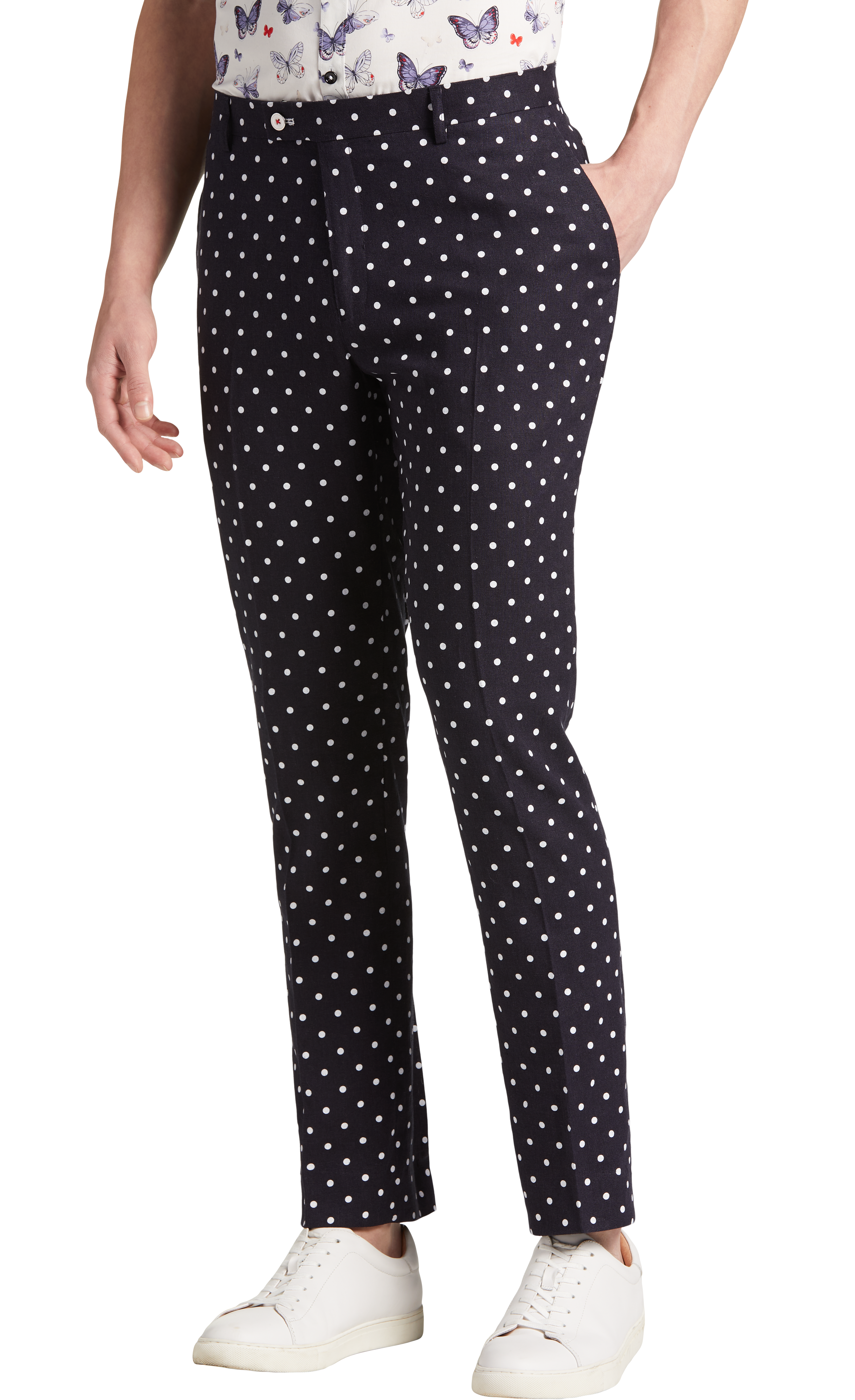 Polka Dot Jersey Peg Trousers, M&S Collection