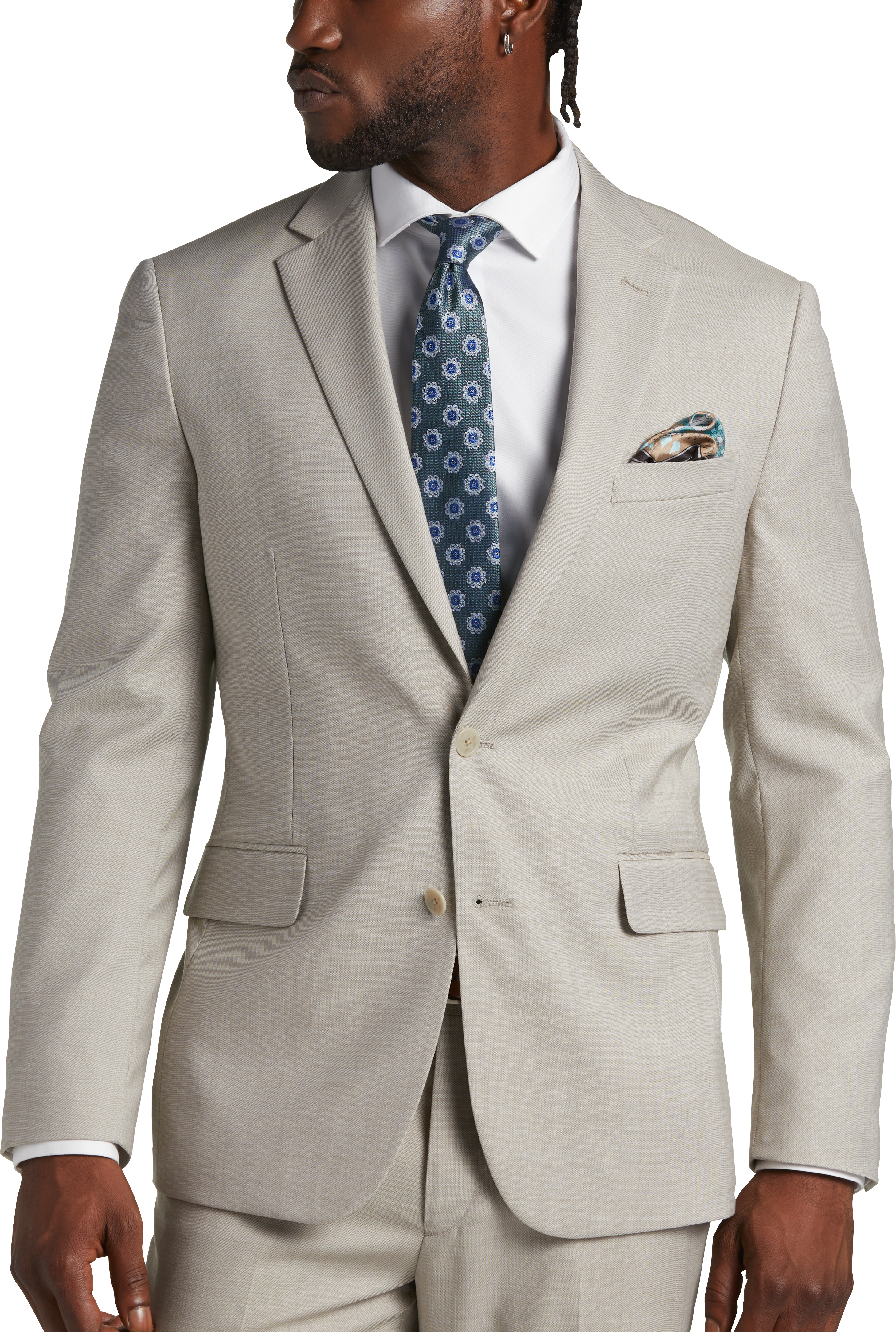 fax Geplooid Canberra JOE Joseph Abboud Slim Fit Suit Separates Coat, Tan Sharkskin - Men's Suits  | Men's Wearhouse
