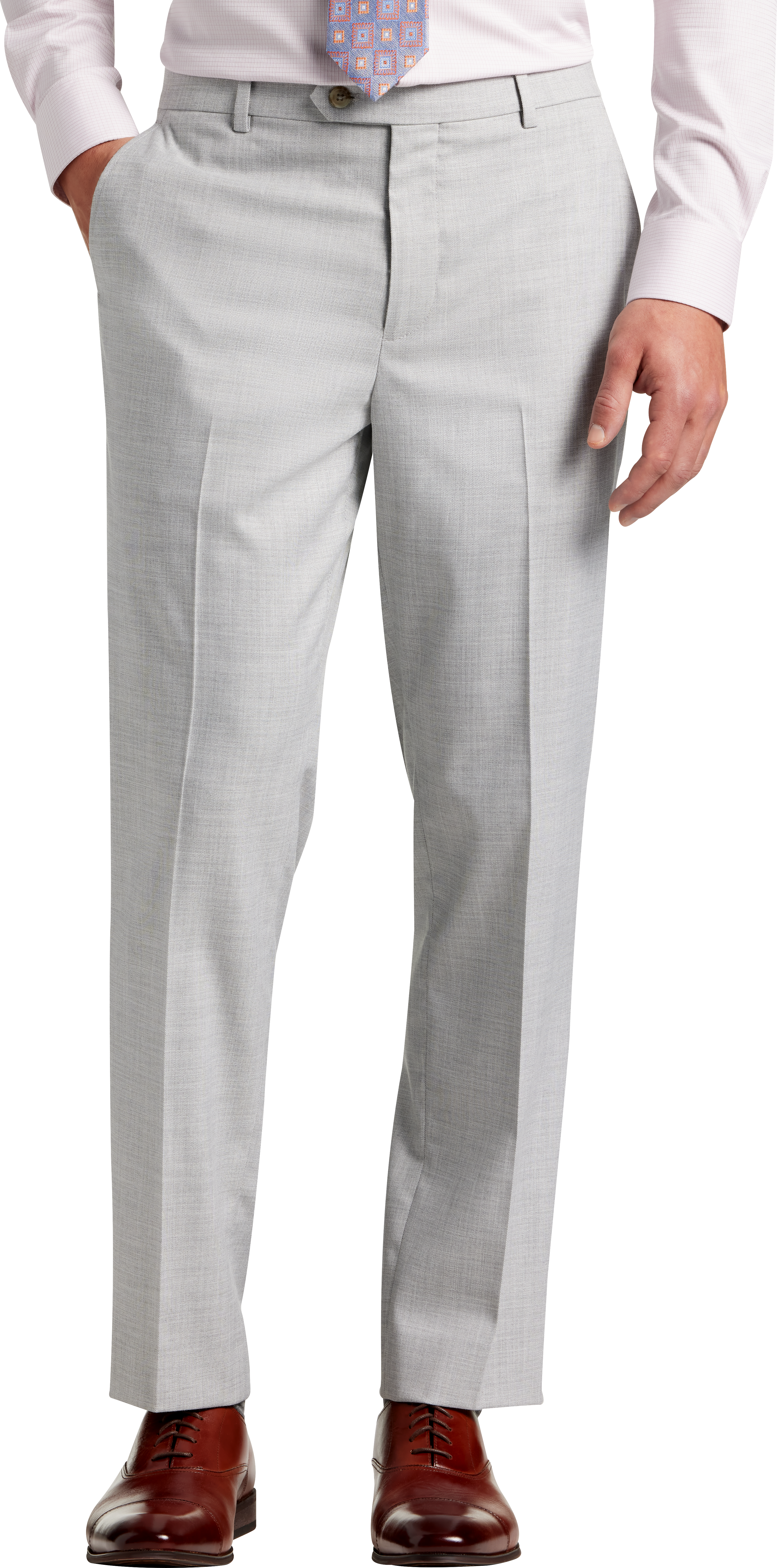 Pronto Uomo Modern Fit Suit Separates Pants, Light Gray Sharkskin - Men ...