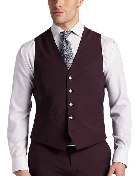 JOE Joseph Abboud Slim Fit Suit Separates Vest, Burgundy - Men's Suits ...