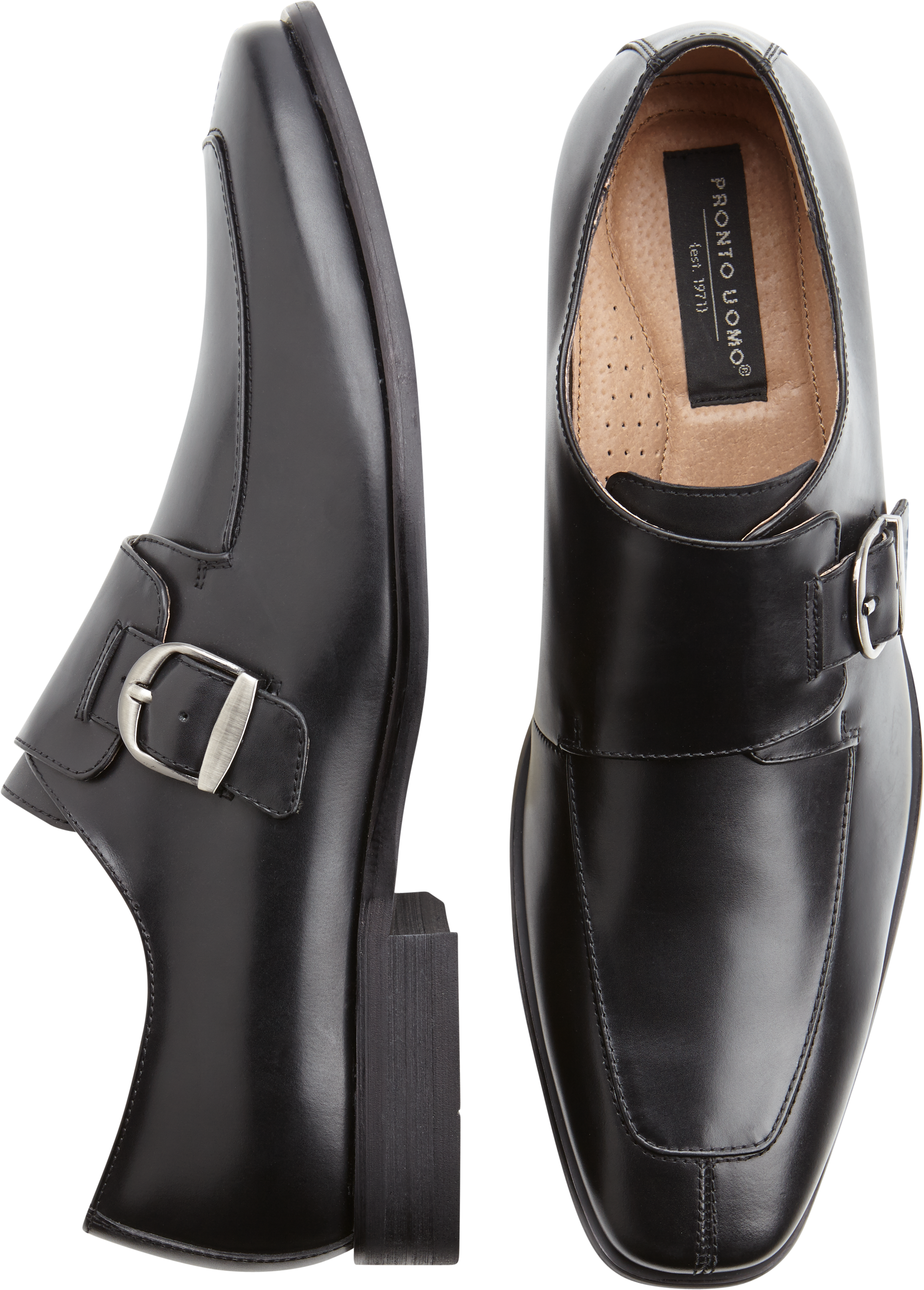Pronto Uomo Couture Gallo Black Monk Strap Shoes - Men's Sale | Men's ...