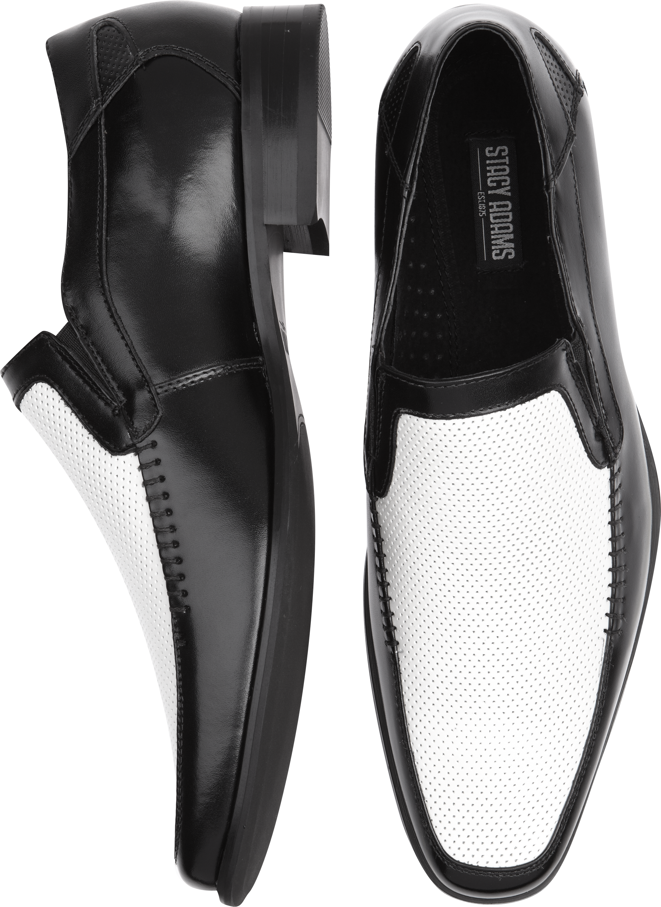 white stacy adams loafers