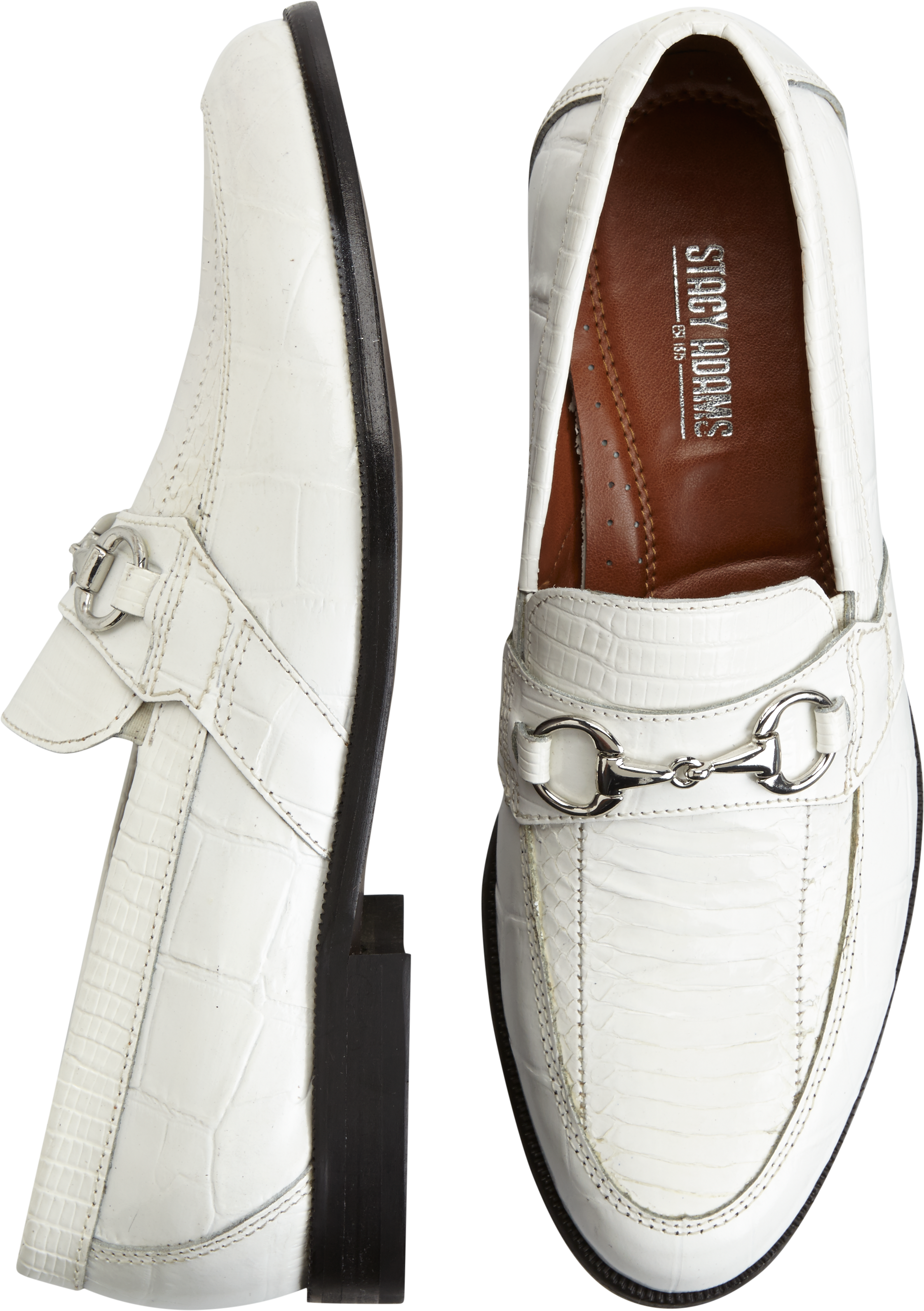 stacy adams white loafers