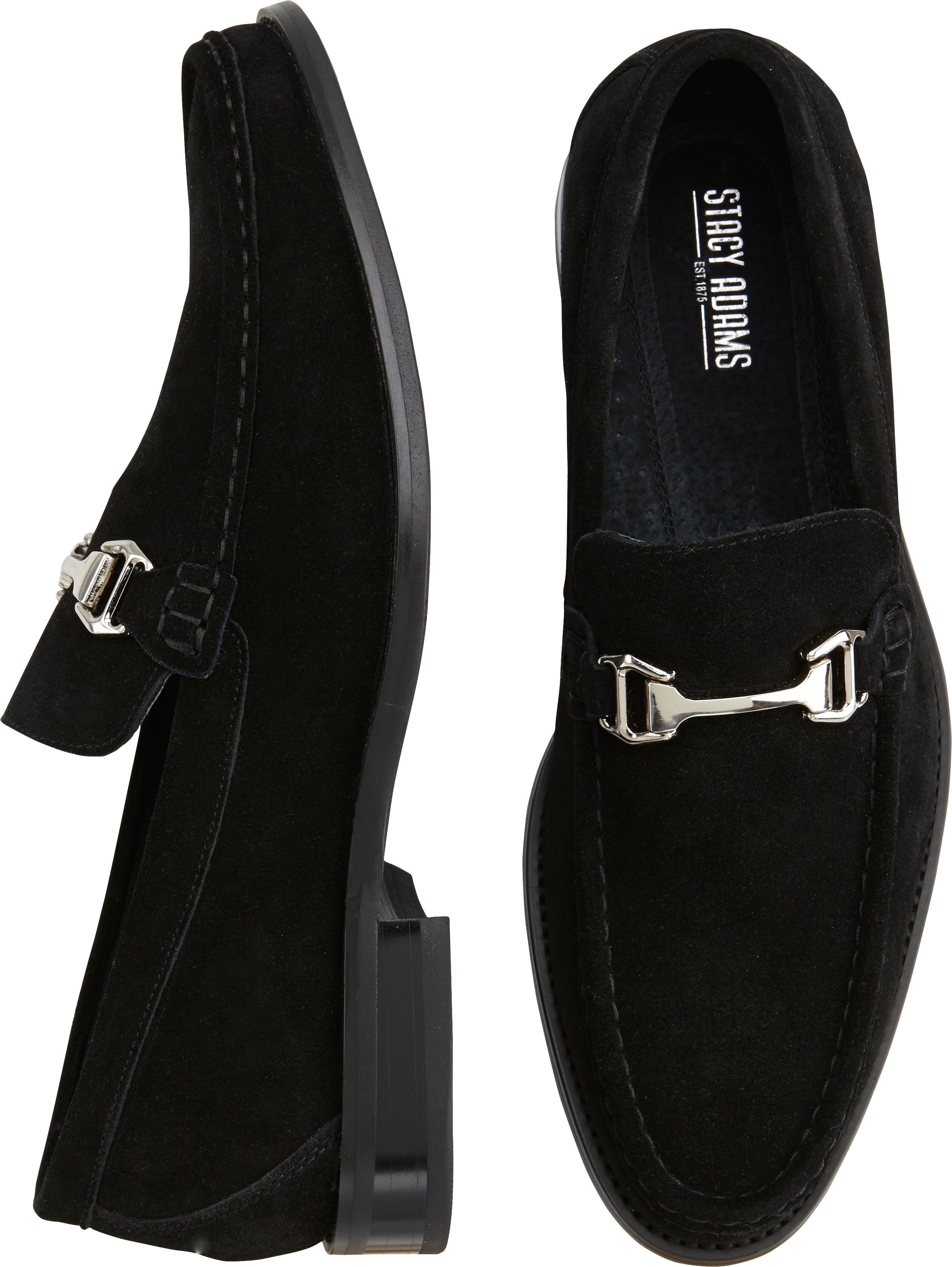 stacy adams black suede loafers