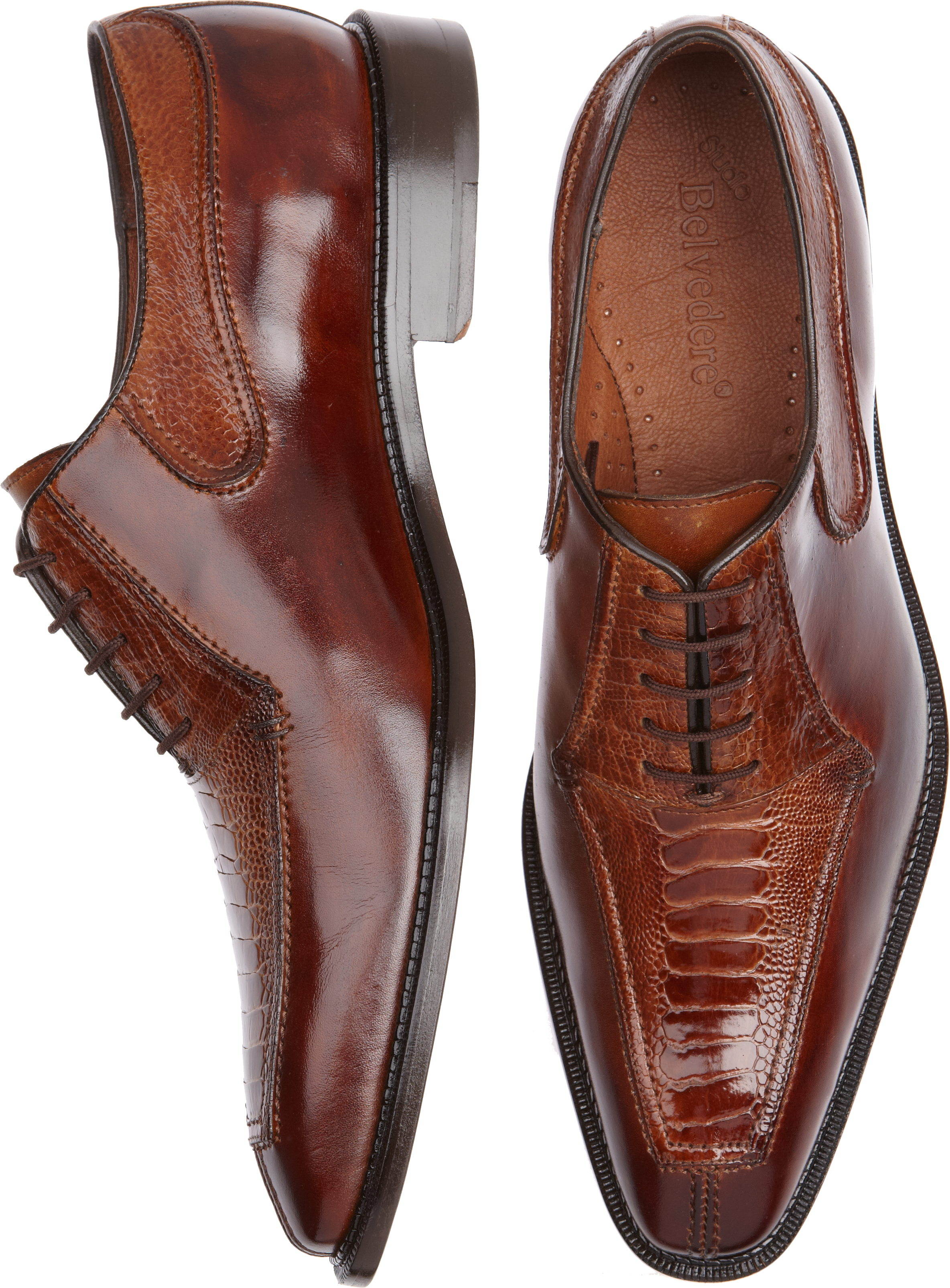 Belvedere Dino Tan Ostrich Oxfords - Men's Sale | Men's Wearhouse