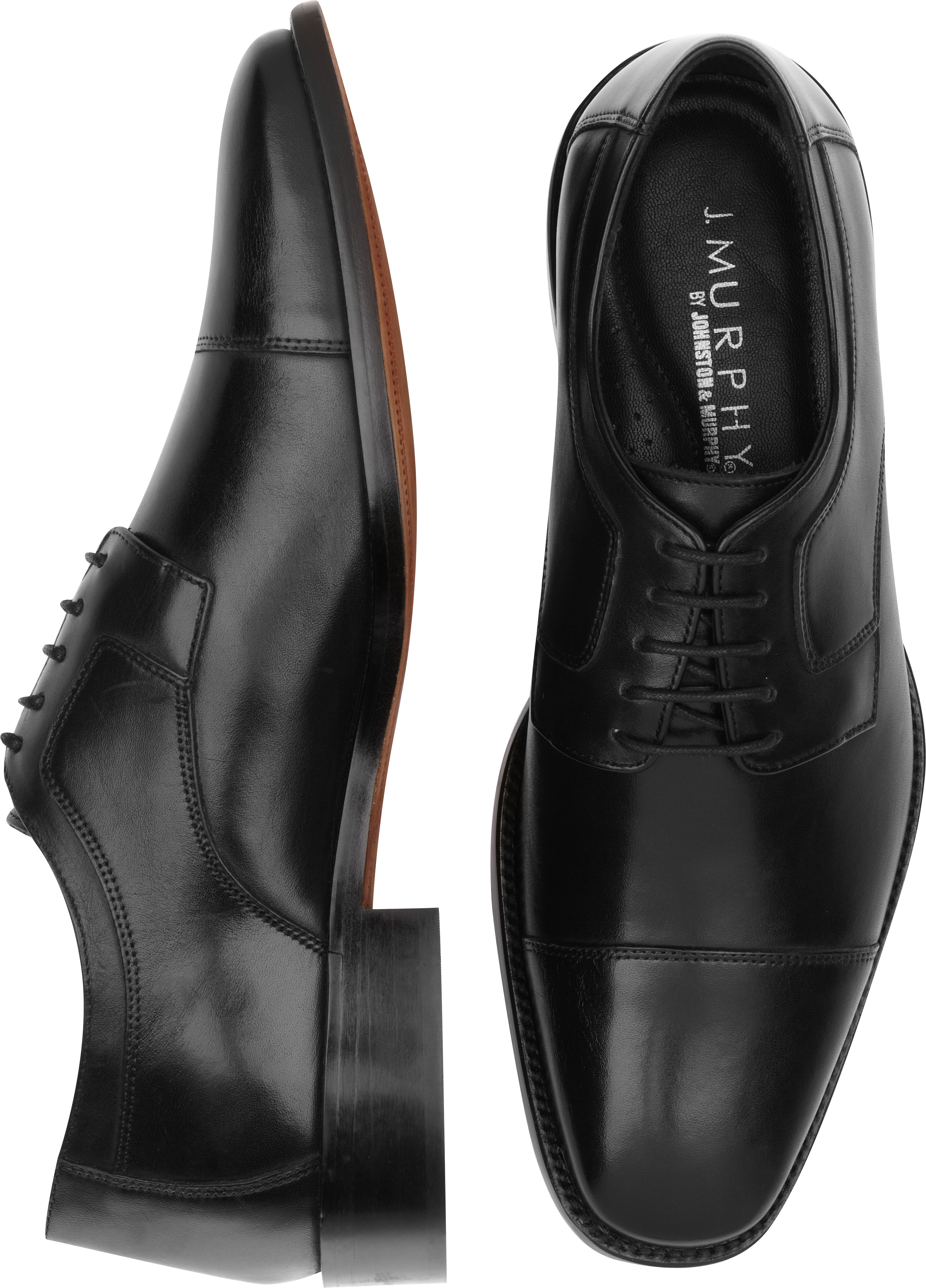 johnston and murphy black cap toe