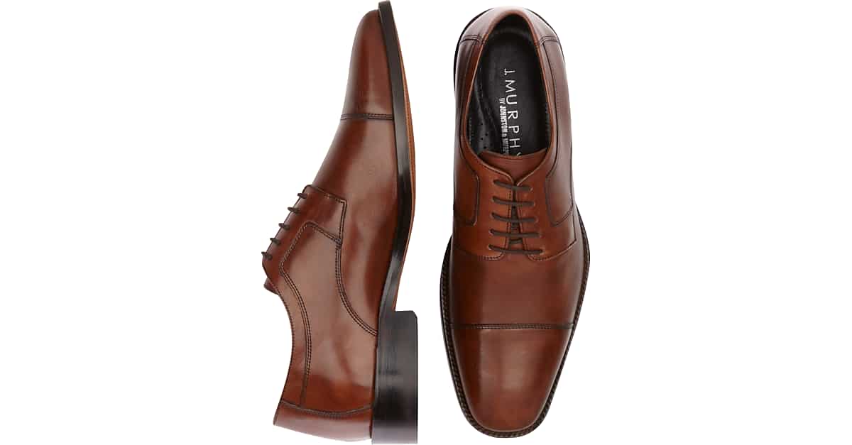 JOHNSTON AND MURPHY MENS MCGAVOCK BROWN CAP TOE LACE UP OXFORD MULTISIZE 20-2936 