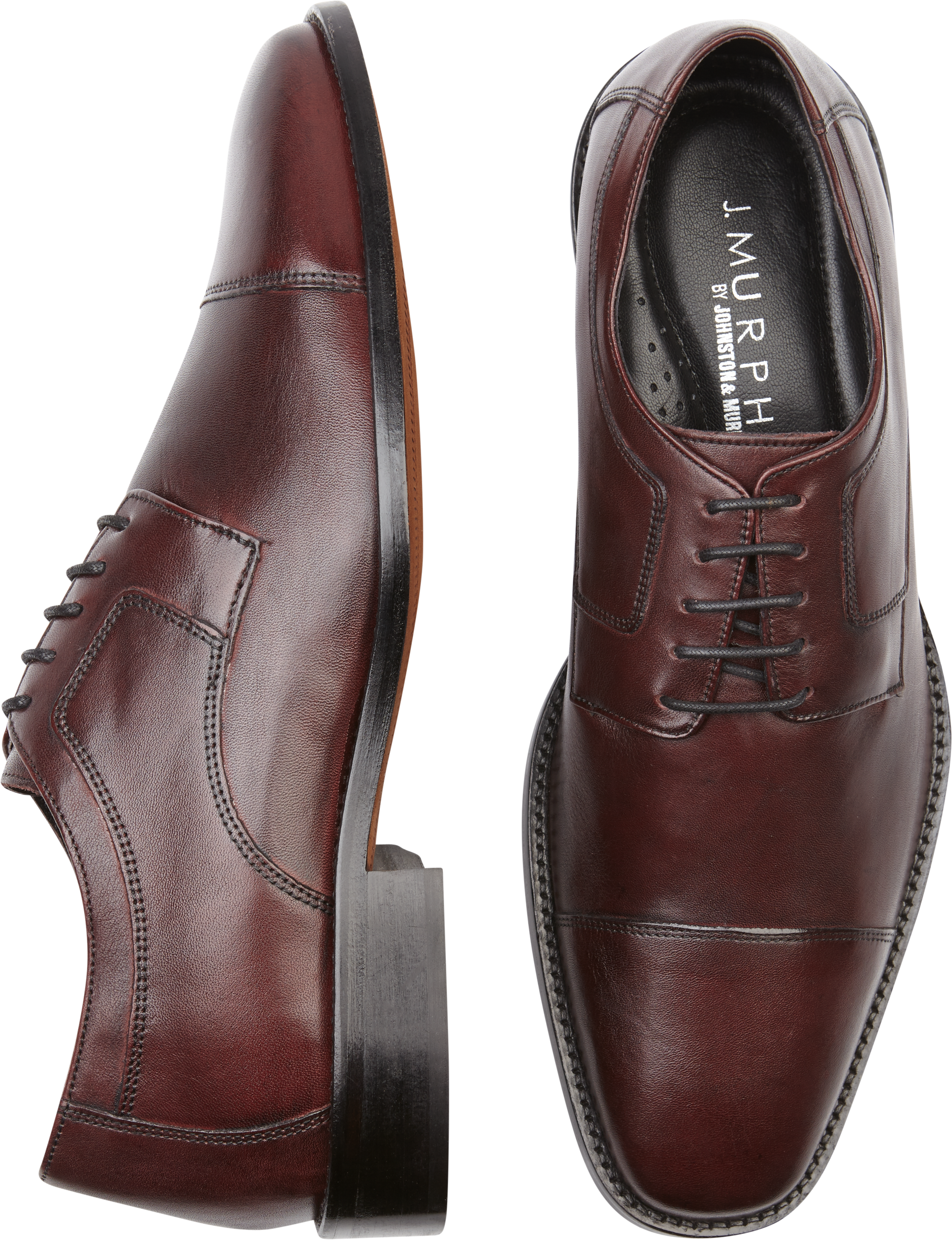 Johnston & Murphy Novick Burgundy Cap Toe Lace Up Shoes - Men's Sale |  Men's Wearhouse