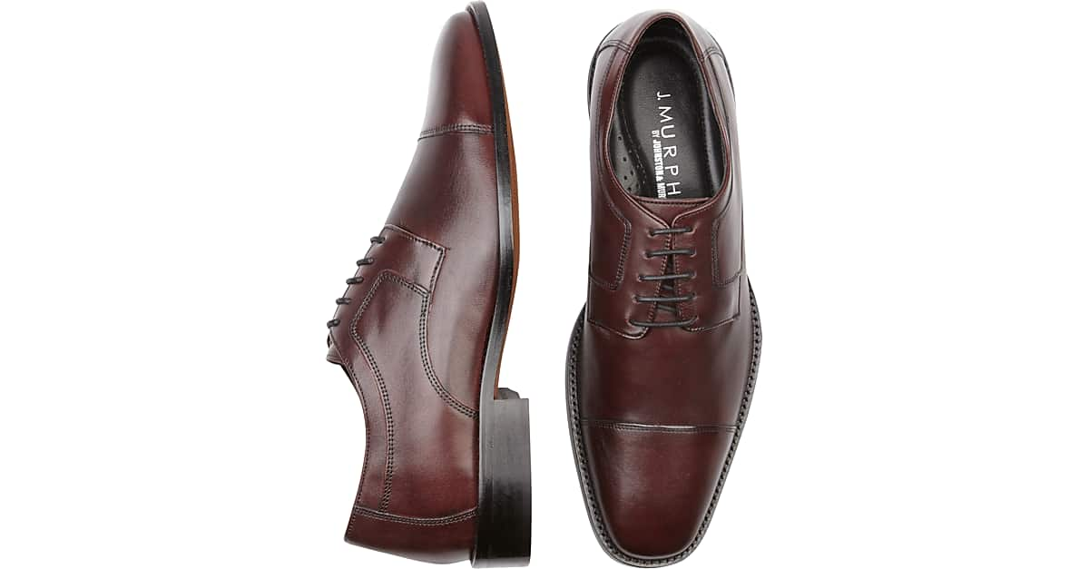 Johnston & Murphy Novick Burgundy Cap Toe Lace Up Shoes - Men's Sale |  Men's Wearhouse