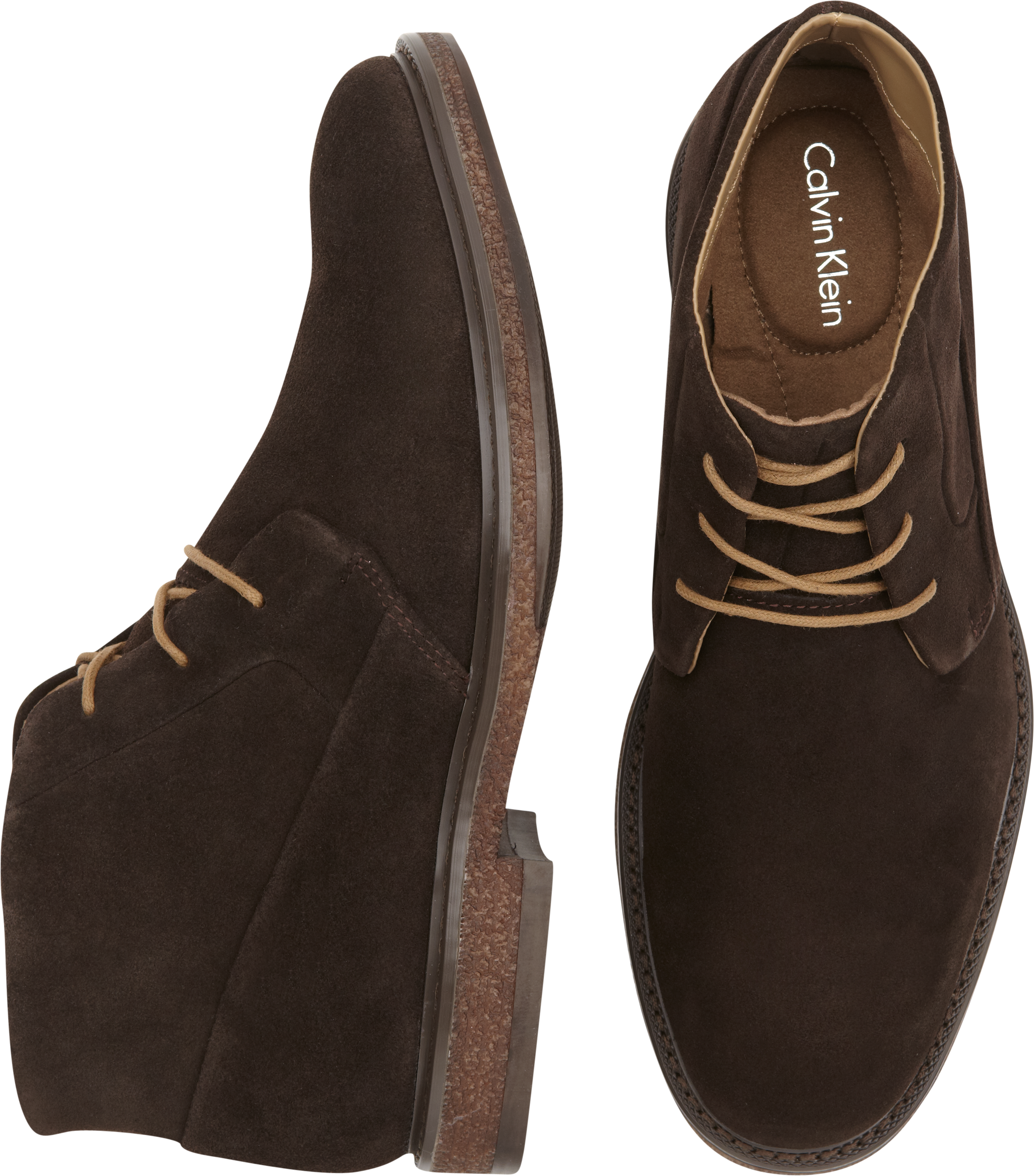 Calvin Klein Brown Suede Chukka Boots - Men's Sale | Men's Wearhouse