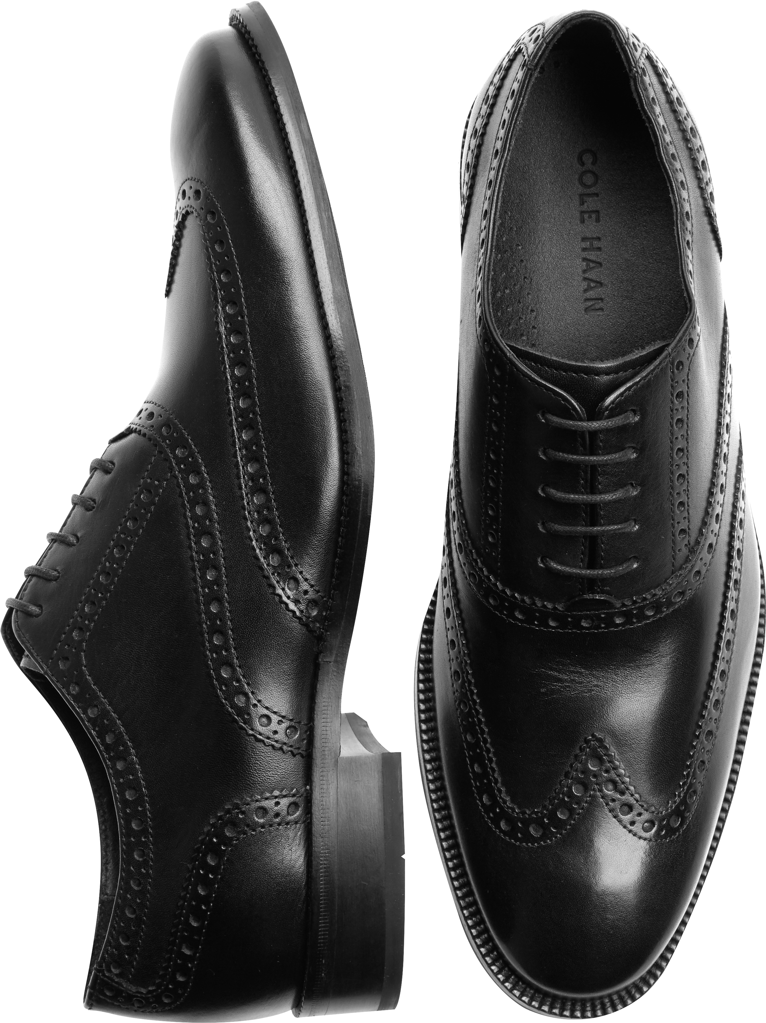 cole haan black wingtip shoes