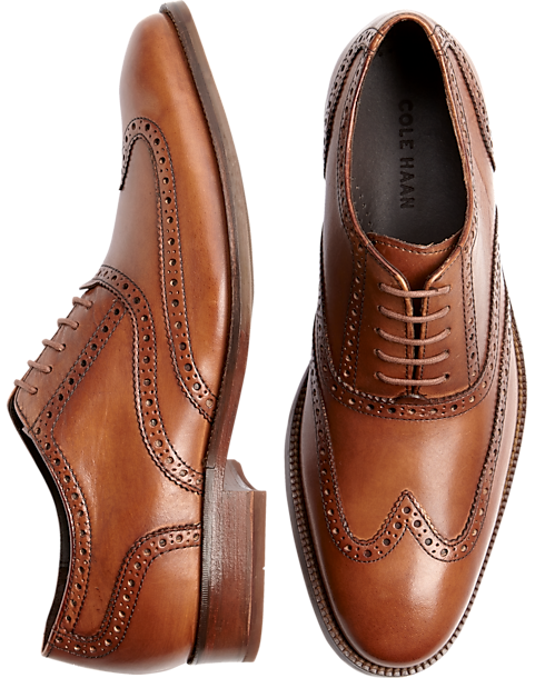 Mens Brown Leather Wingtip Shoes