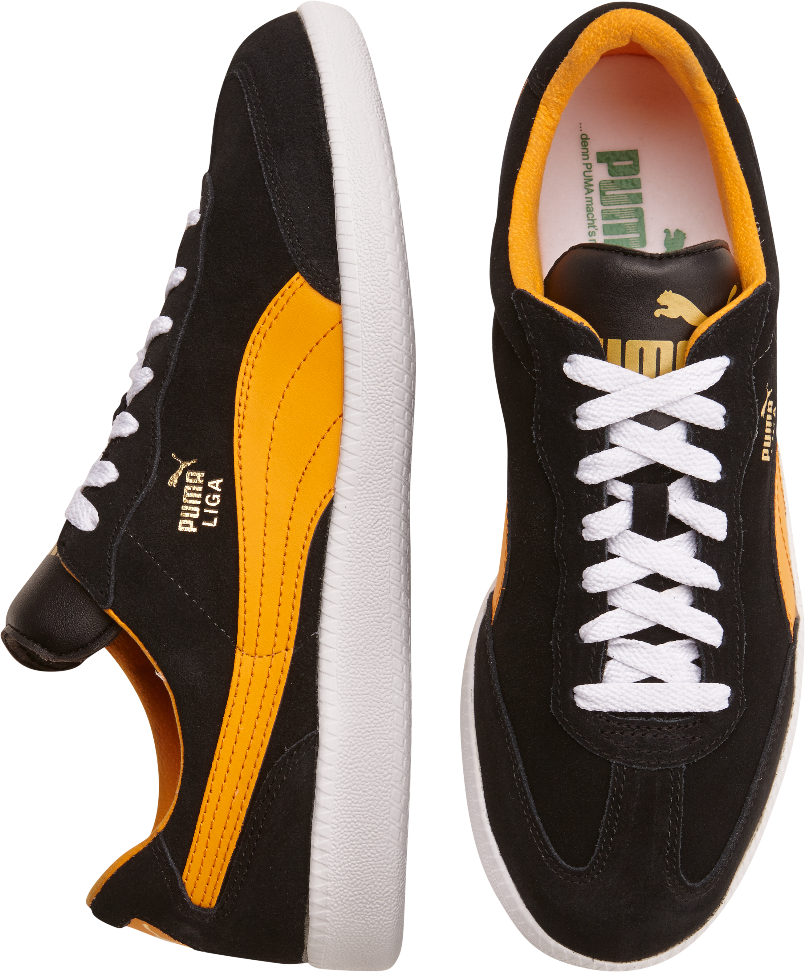 Puma Liga Orange and Black Sneakers - Men's Shoes | Men's Wearhouse