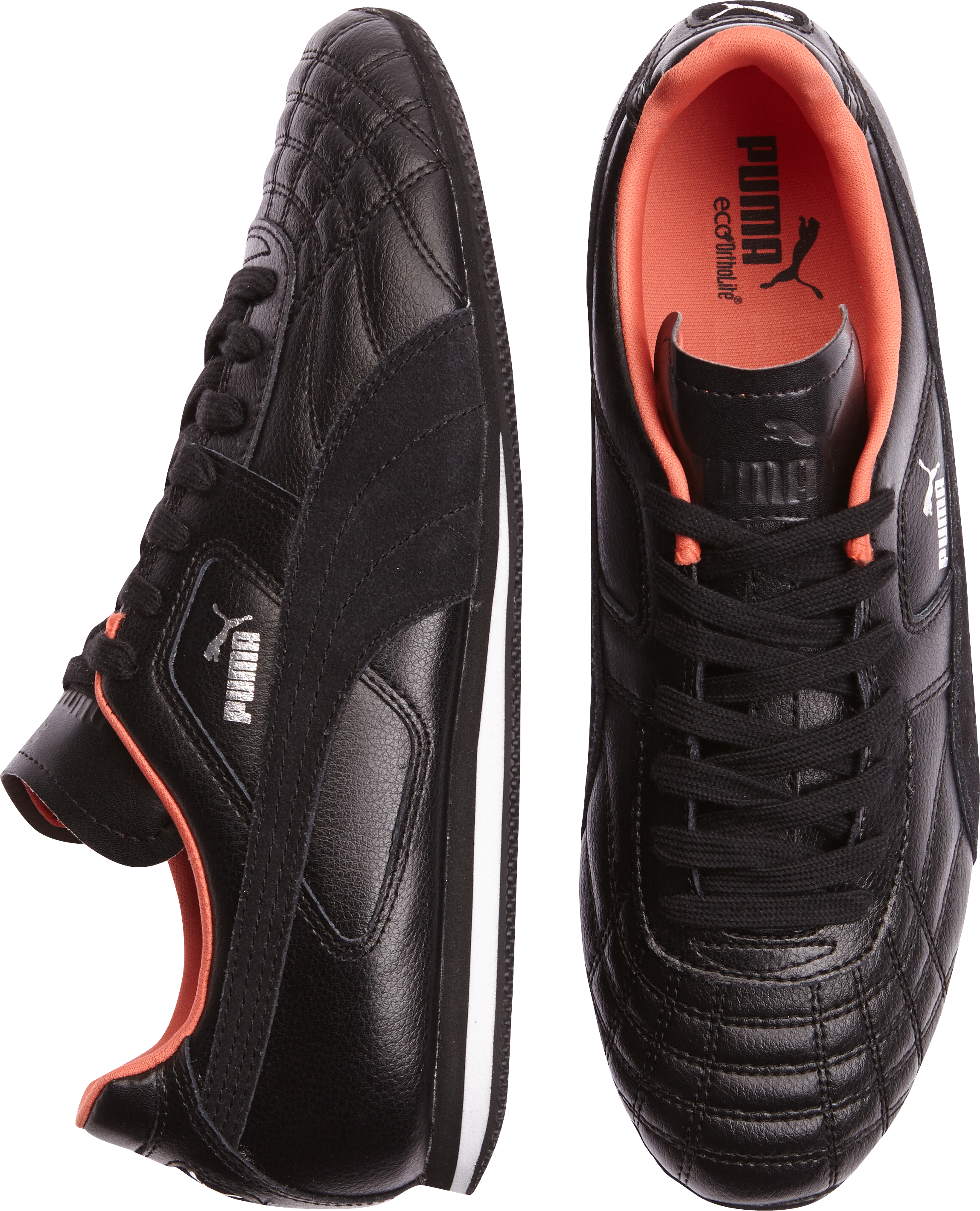 puma black and orange shoes
