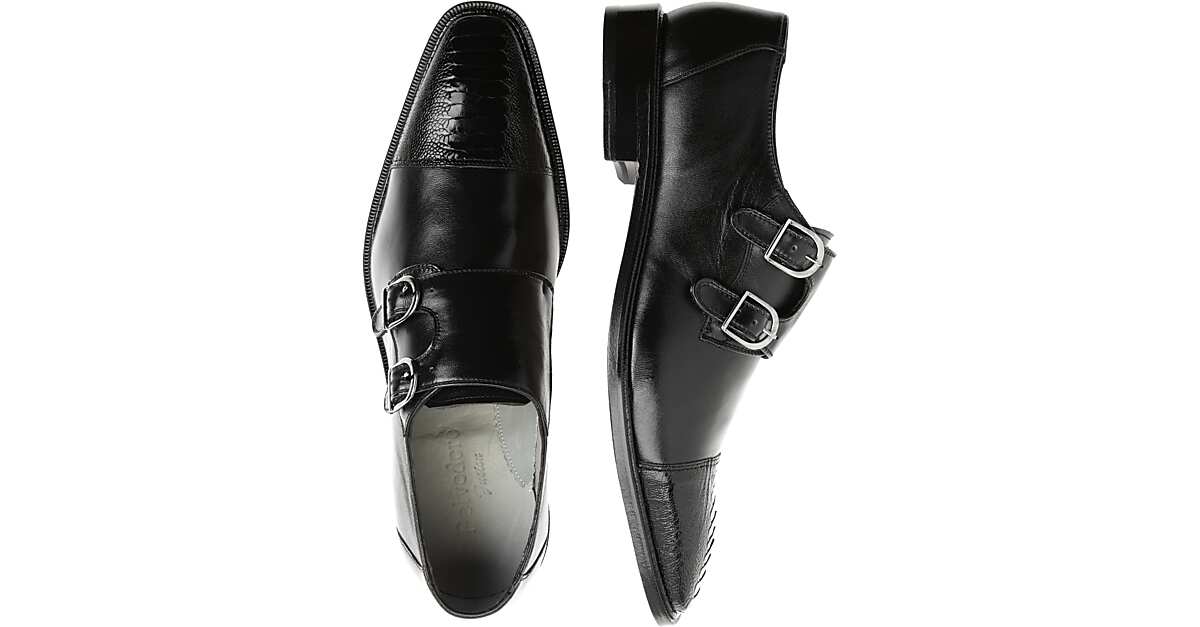 Belvedere Amico Black Double Monk Strap Shoes - Men's Sale | Men's ...