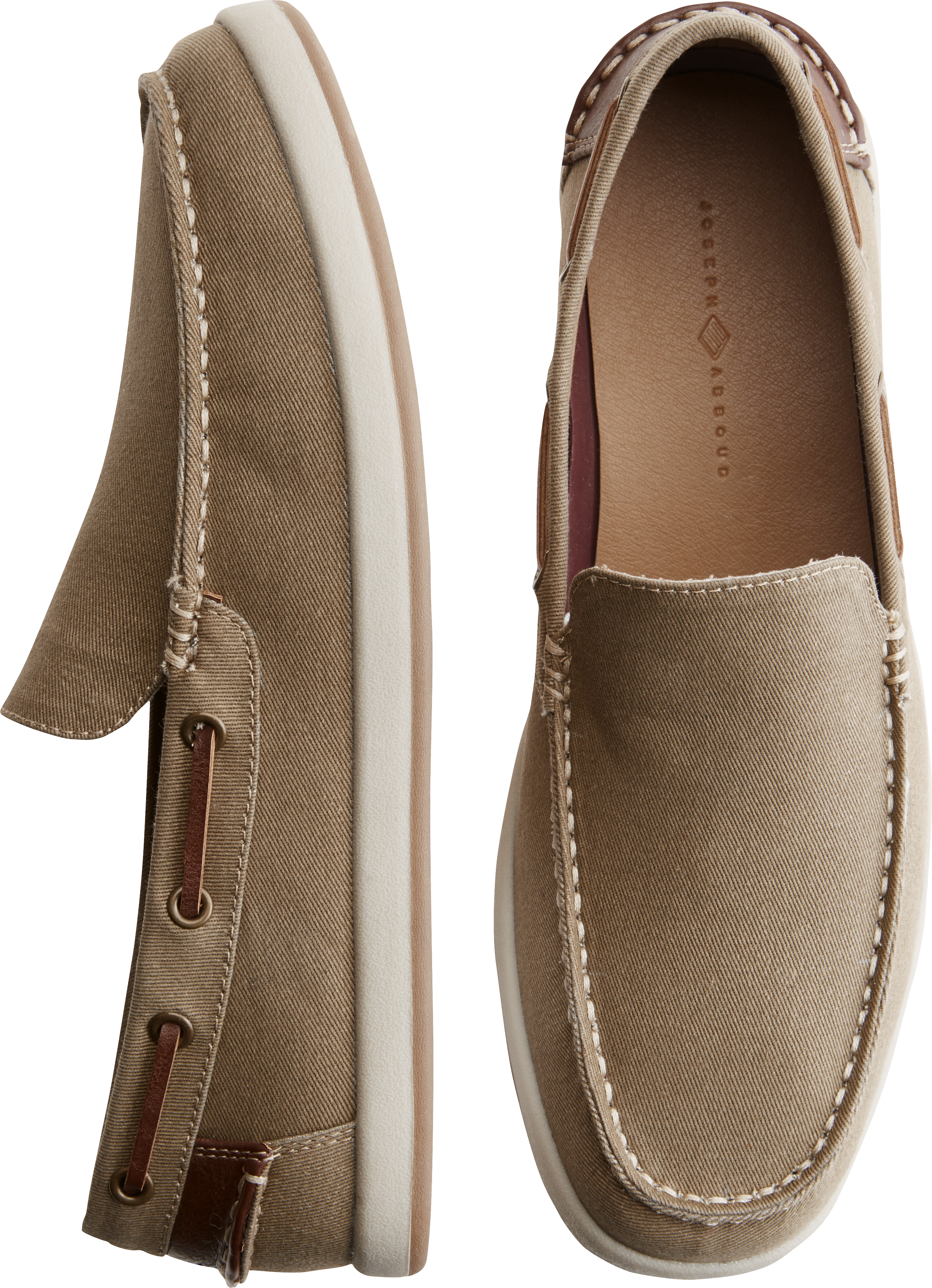 tan canvas boat shoes