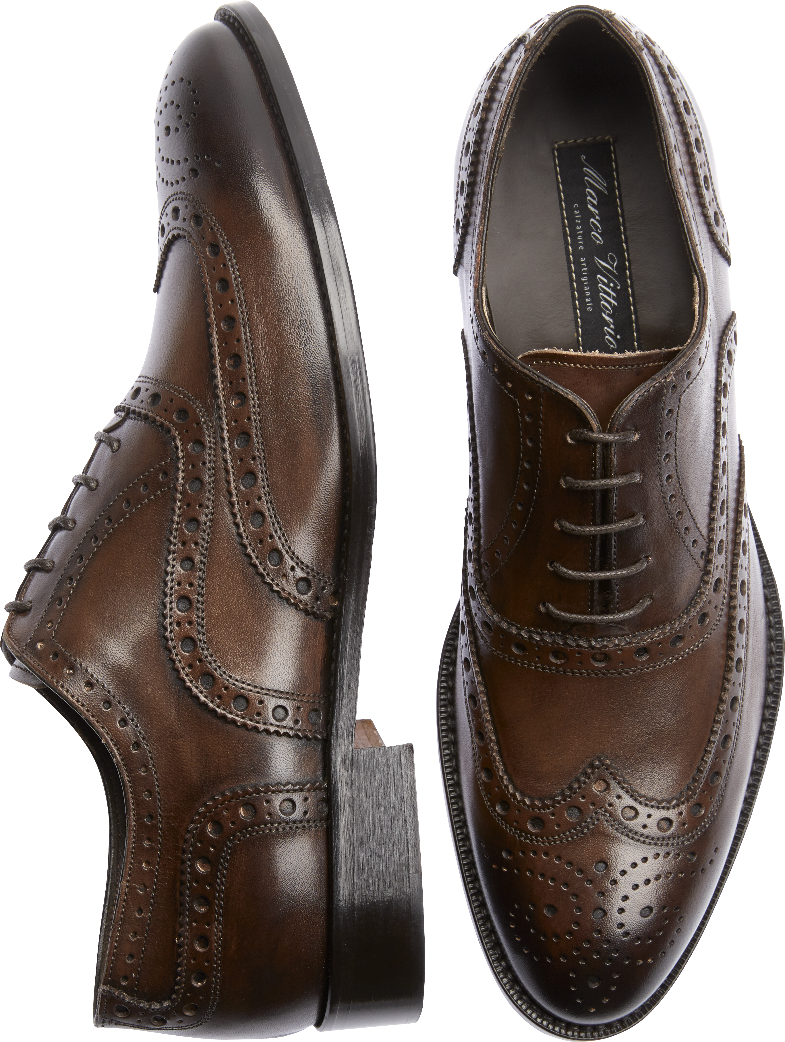 Marco Vittorio Romano Brown Italian Wingtips - Men's Shoes | Men's ...