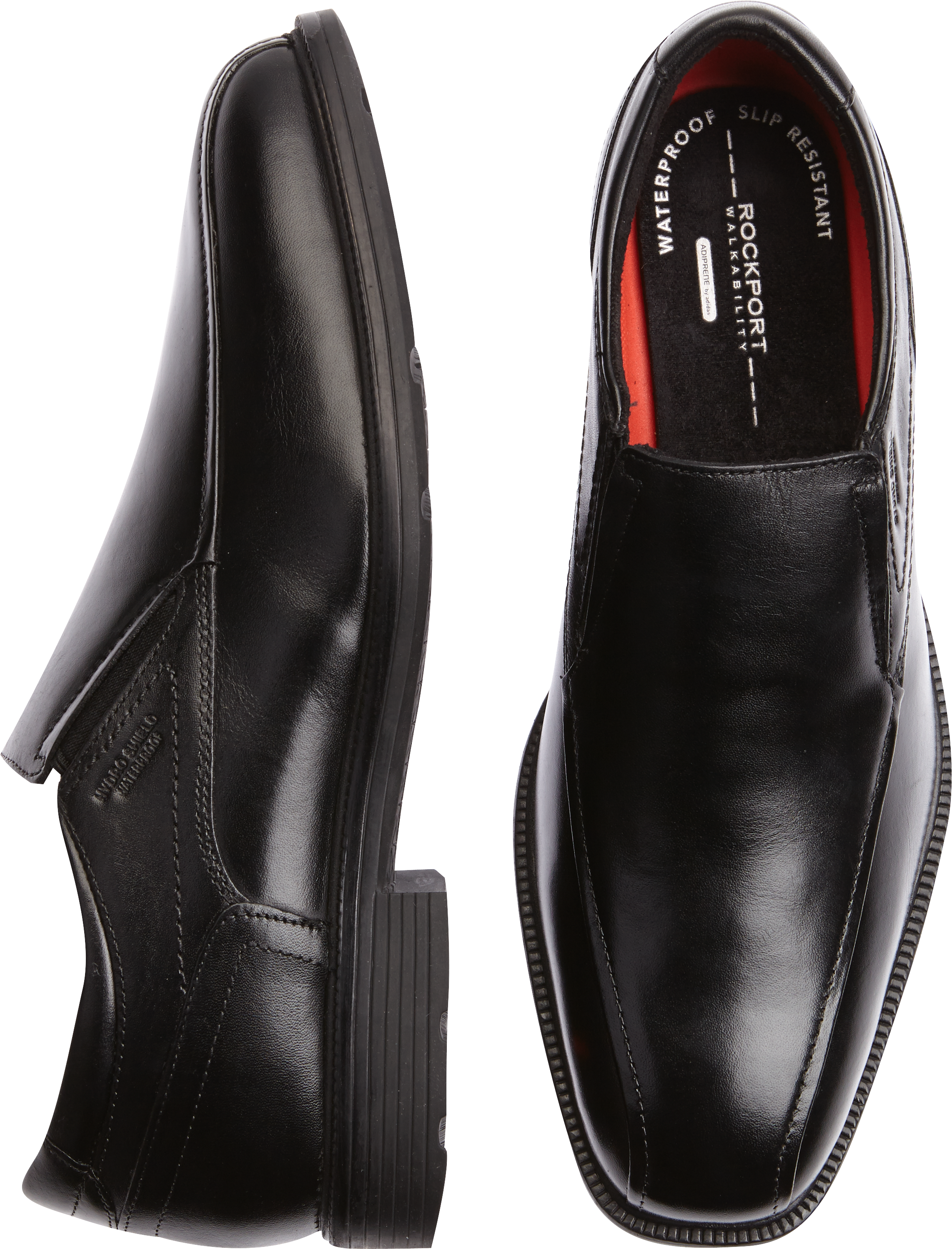 rockport black slip on shoes