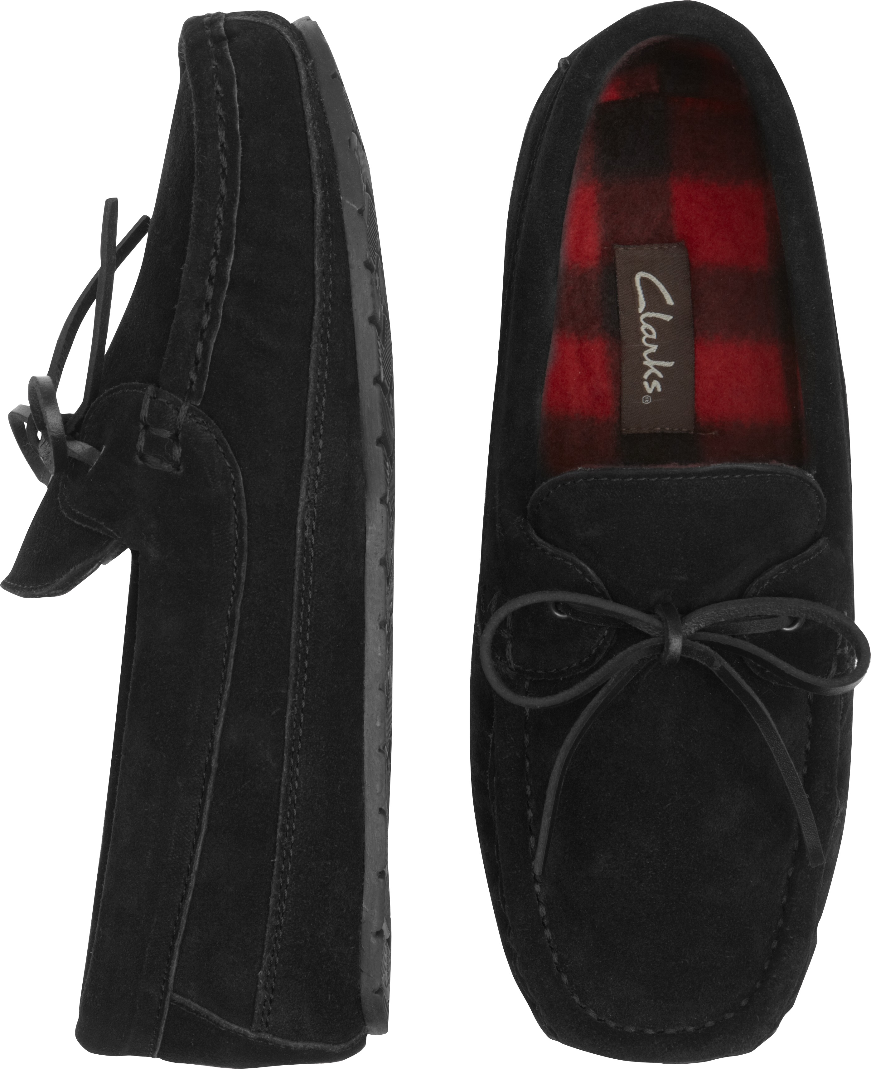 clarks suede men's moccasin slippers