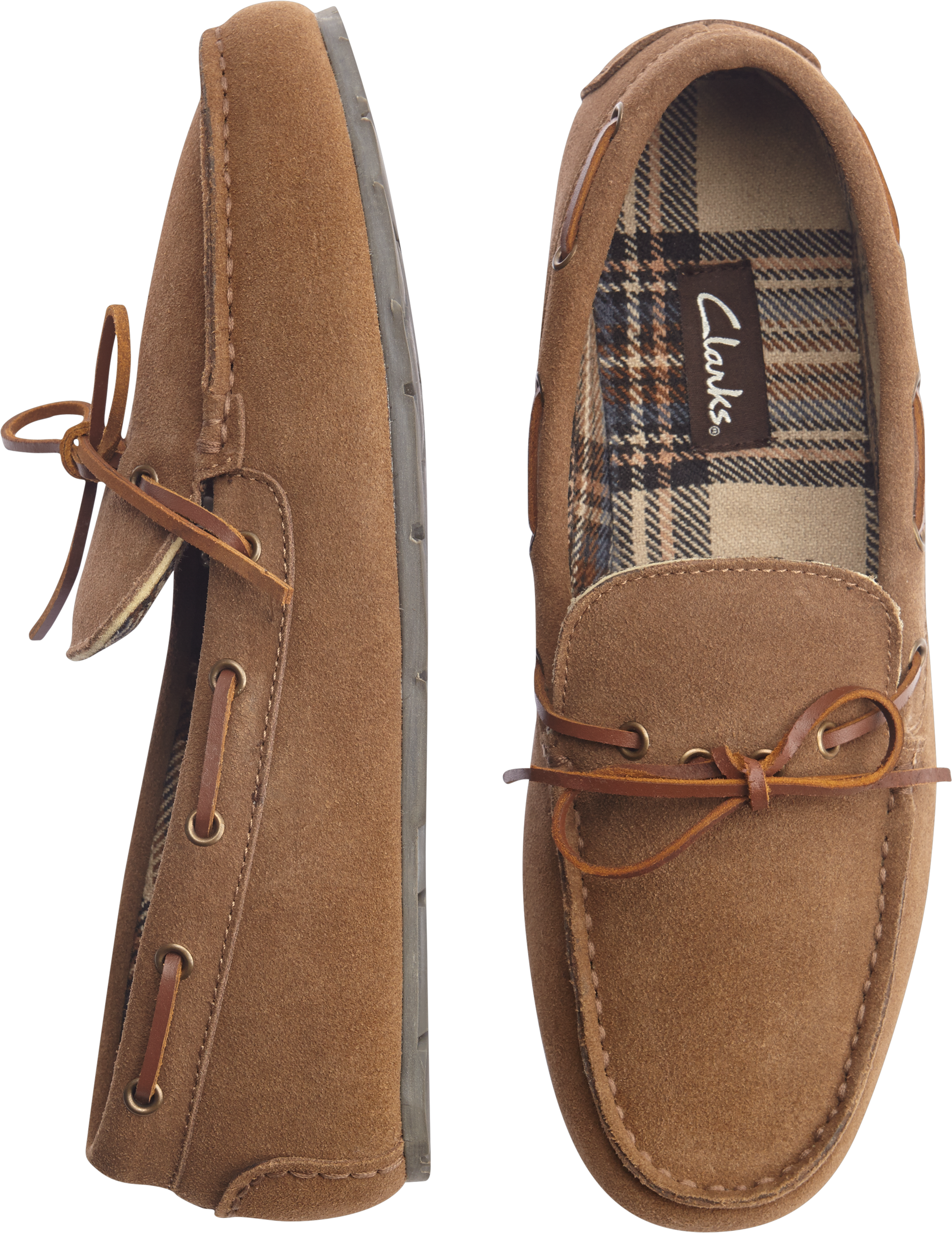 clarks suede moccasin slippers