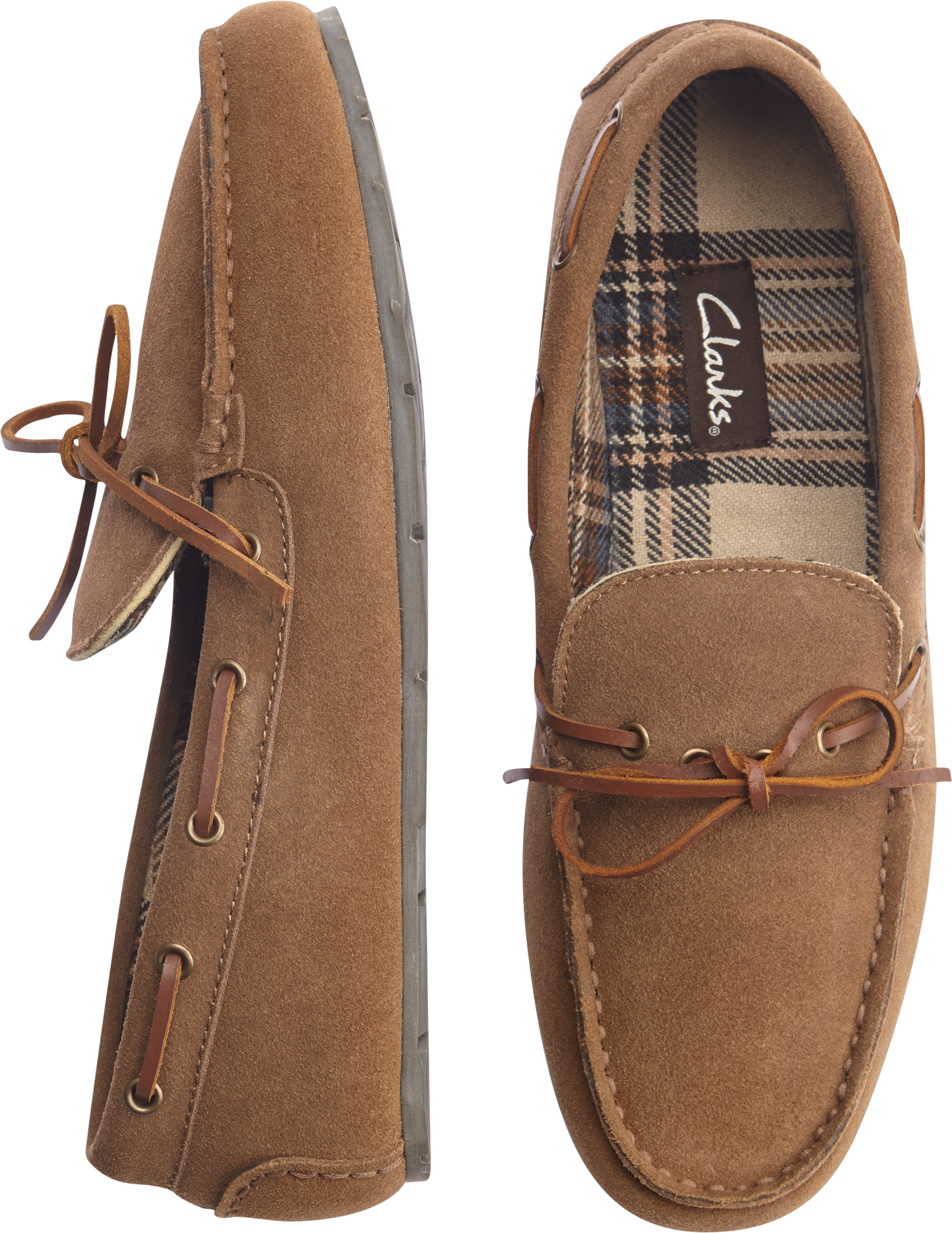 clarks suede men's moccasin slippers