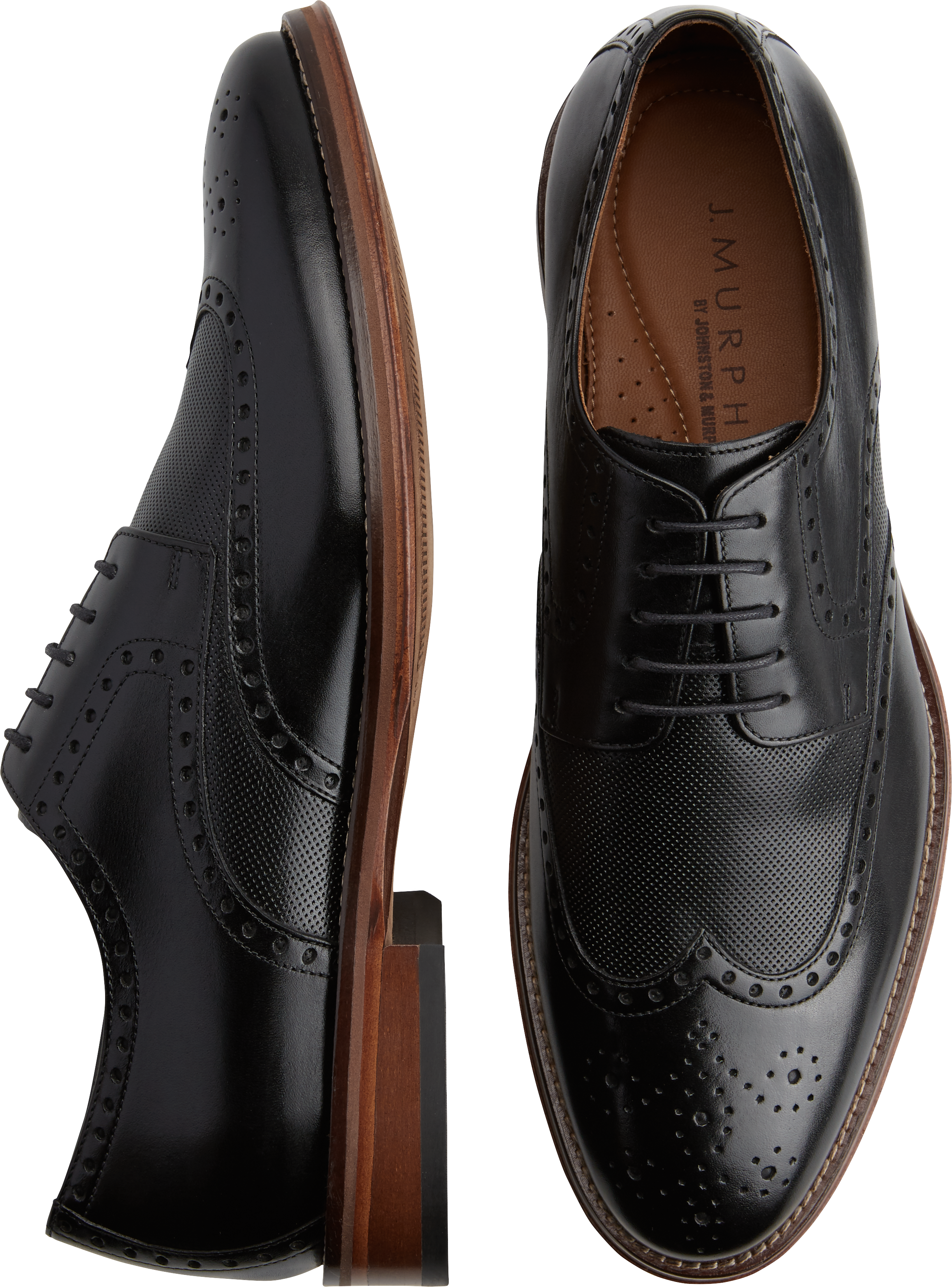 black wingtip dress shoes