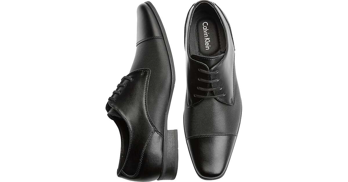 calvin klein men's bram diamond textured oxfords