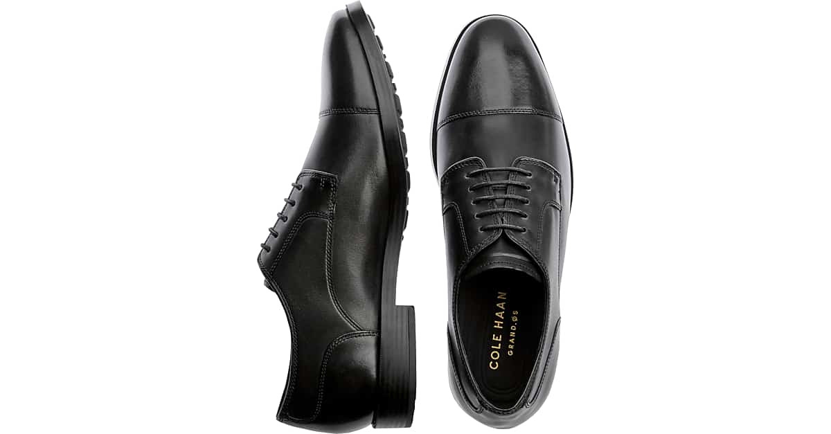 cole haan watson black cap toe oxfords