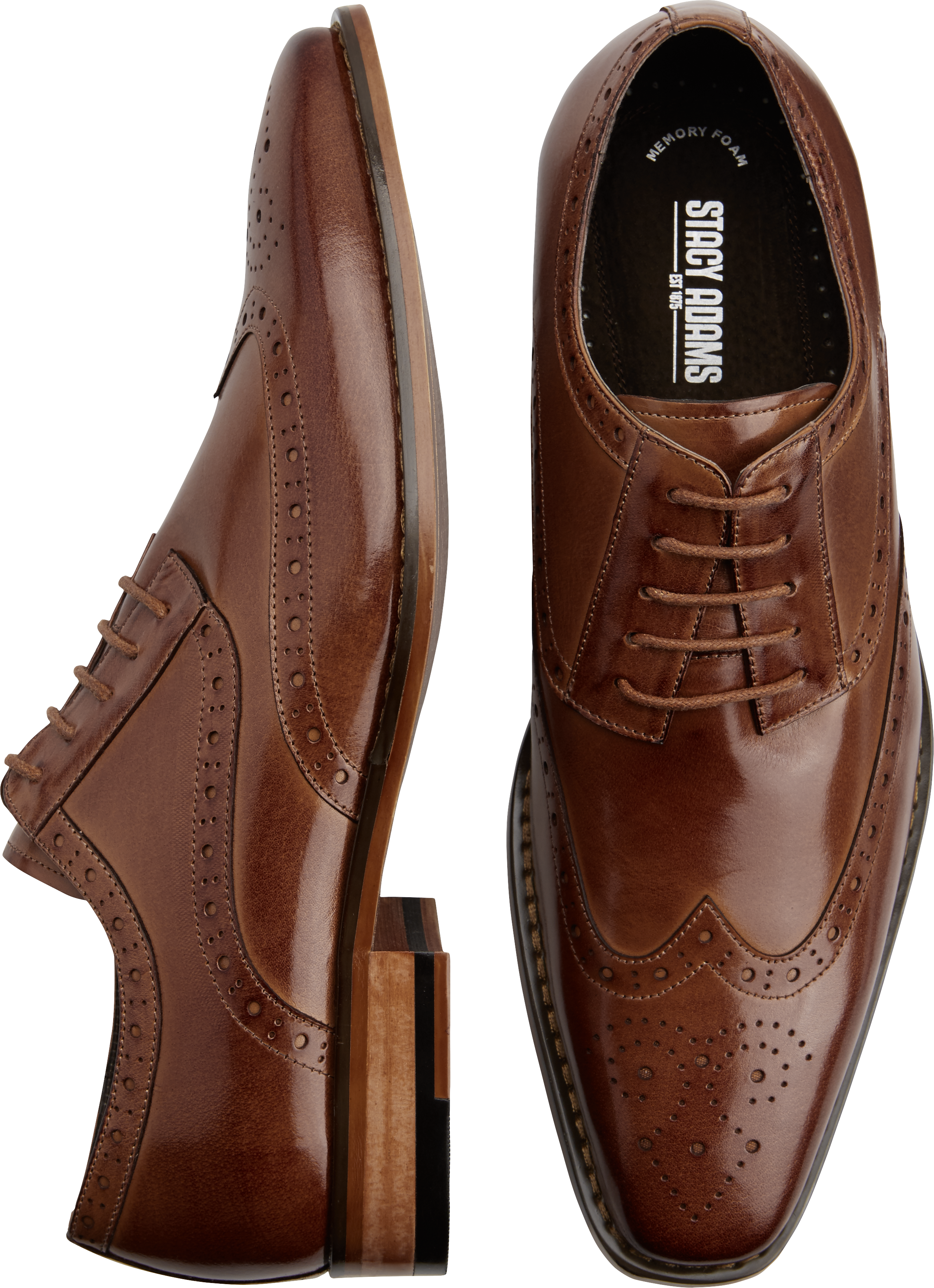 Stacy Adams Tinsley Tan Wingtip Oxfords - Men's Sale | Men's Wearhouse