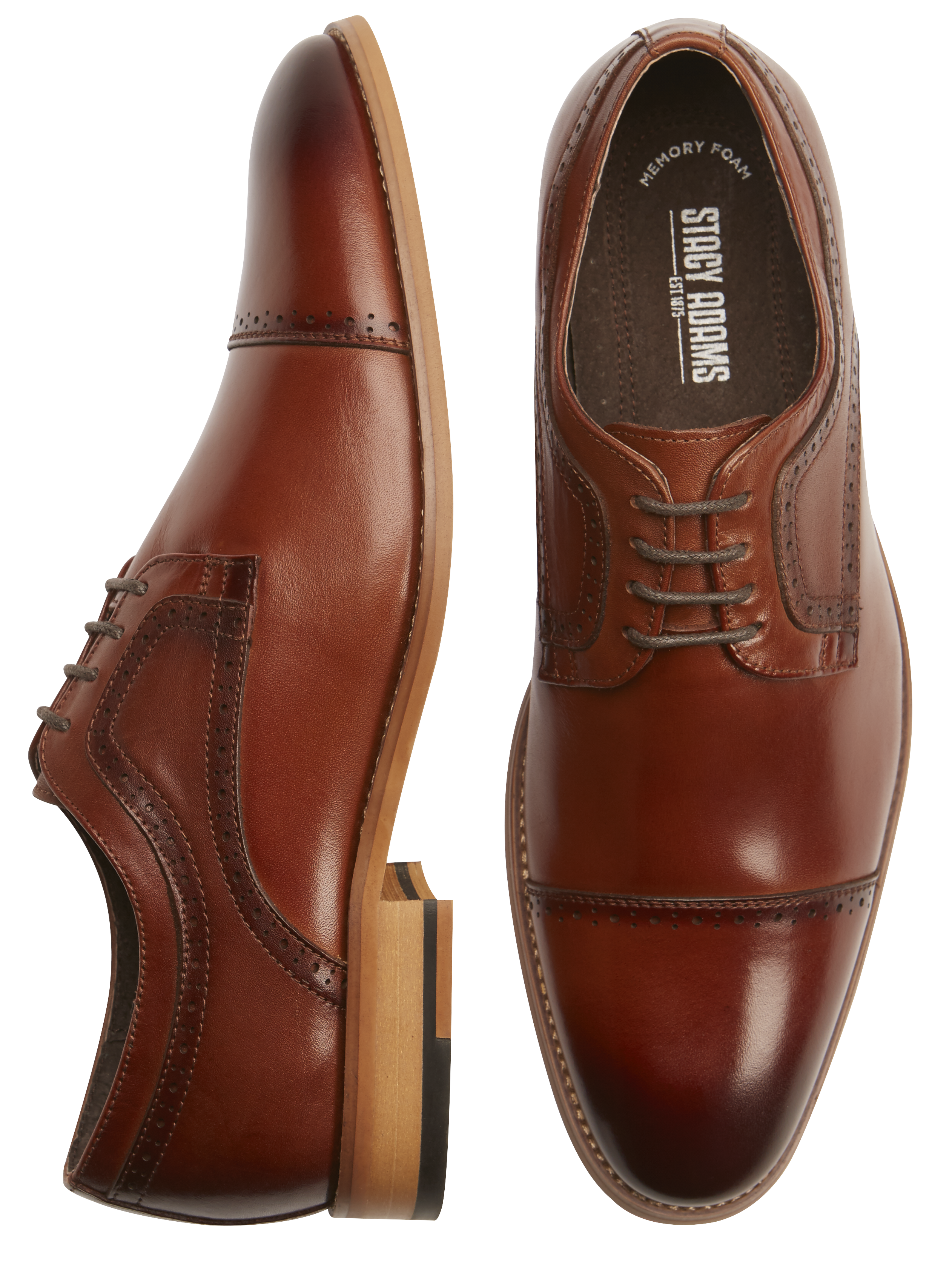 Stacy Adams Dickinson Cap Toe Oxfords, Tan - Men's Shoes | Men's Wearhouse