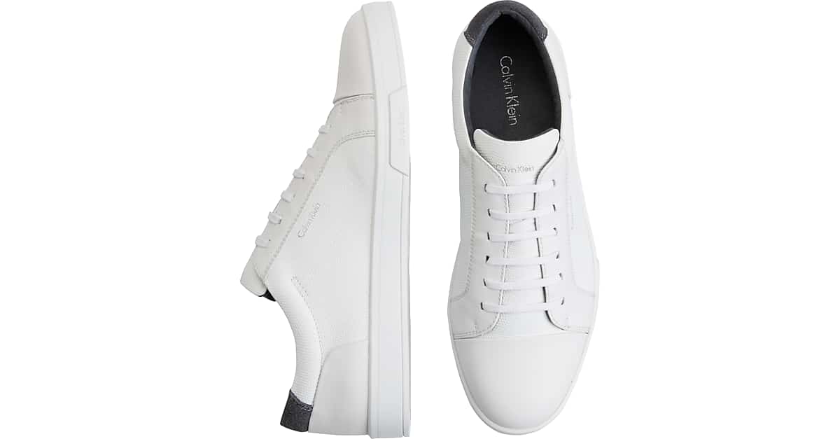 calvin klein white leather shoes