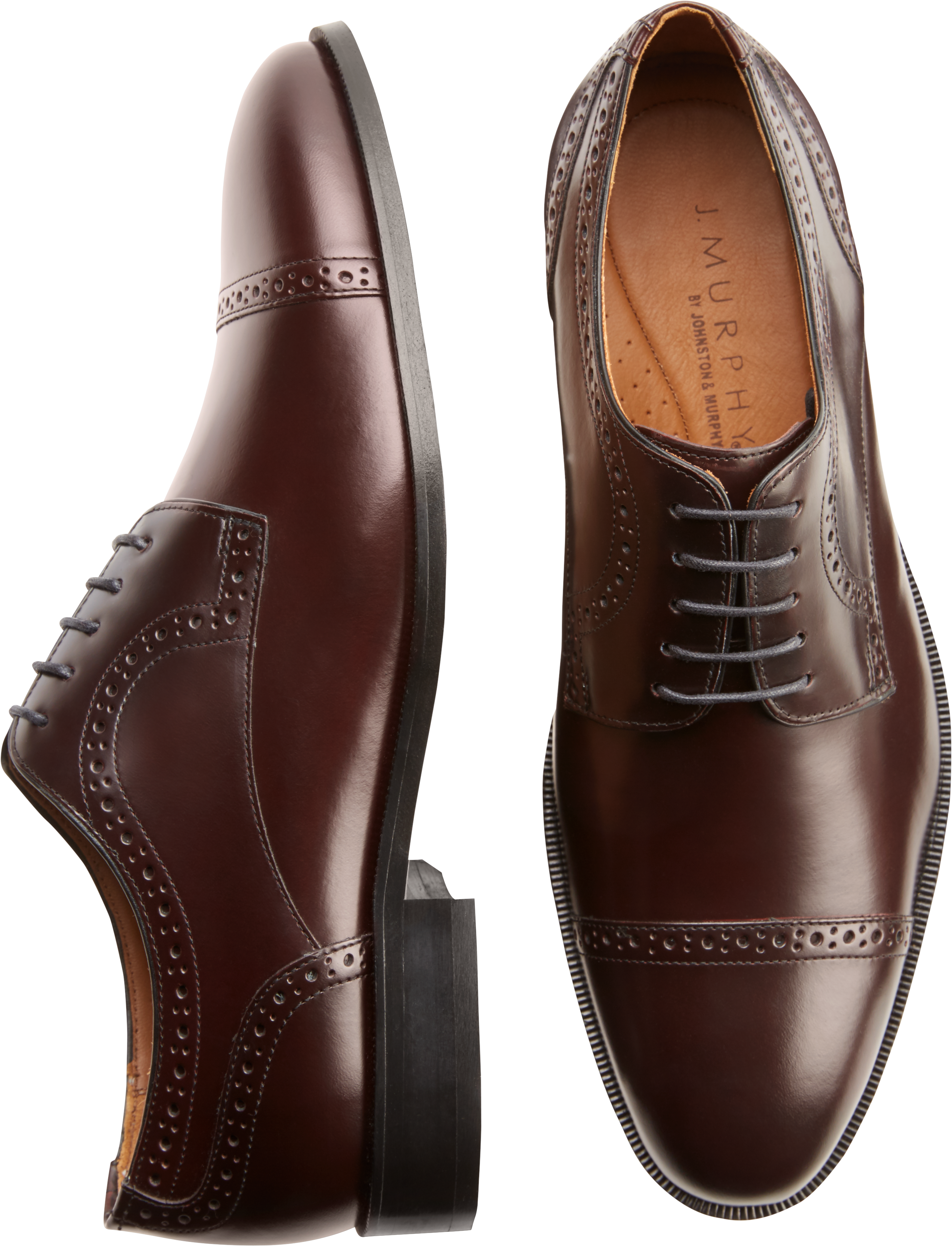 J. Murphy by Johnston & Murphy Harvey Burgundy Cap Toe Oxfords - Men's ...