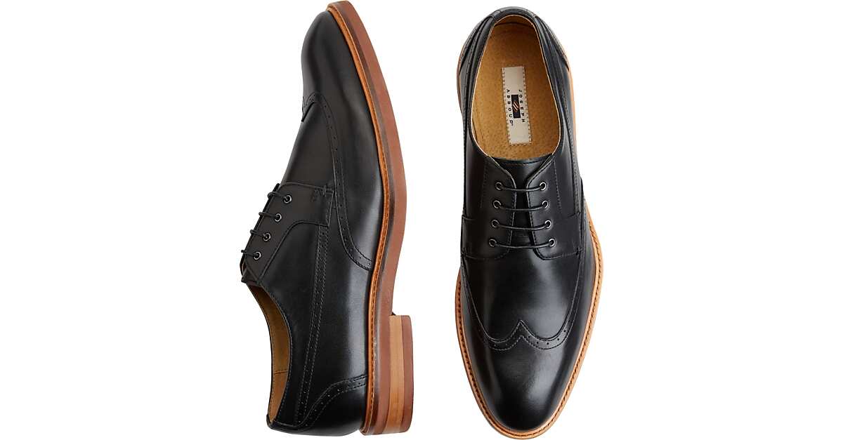 joseph abboud black wingtip lace up shoes