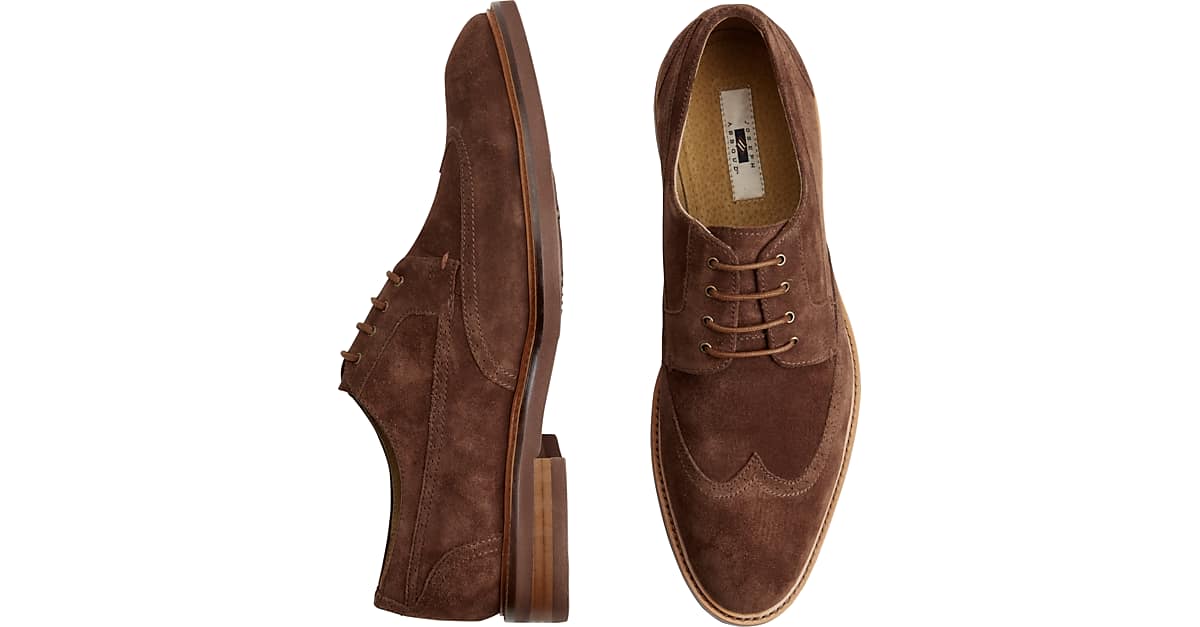 Joseph Abboud Bruno Brown Suede Wingtip Oxfords Men S Sale Men S Wearhouse