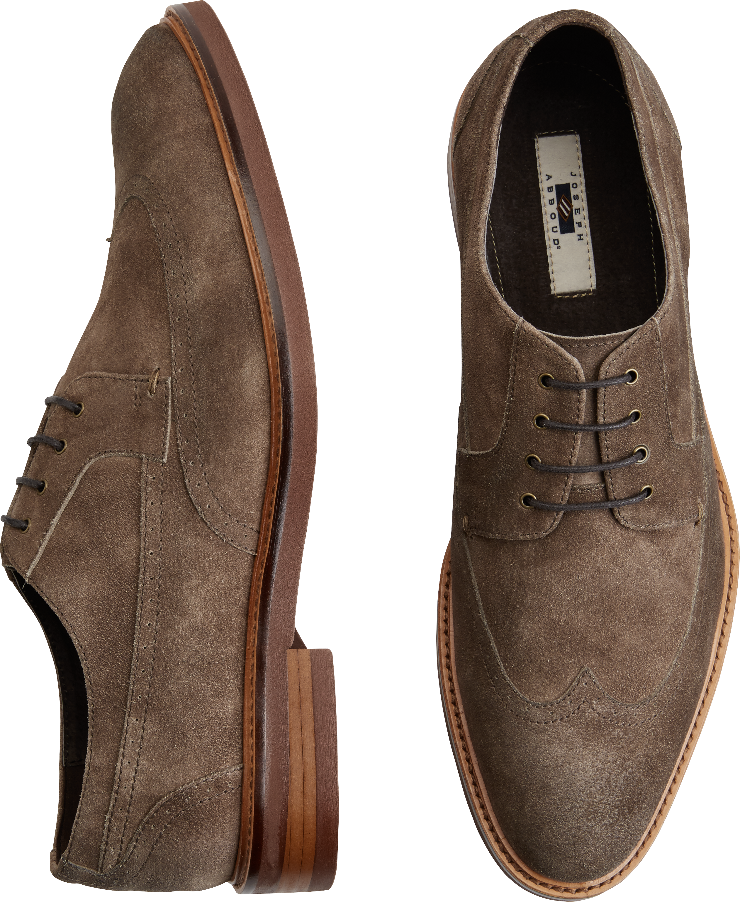 Joseph Abboud Bruno Taupe Suede Wingtip Oxfords - Men's Sale | Men's ...