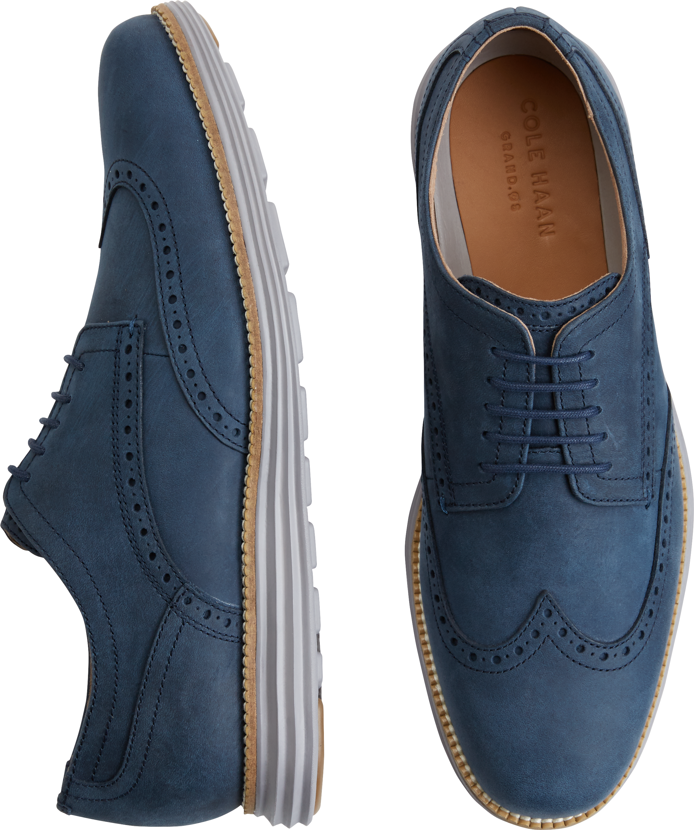 navy blue wingtip shoes