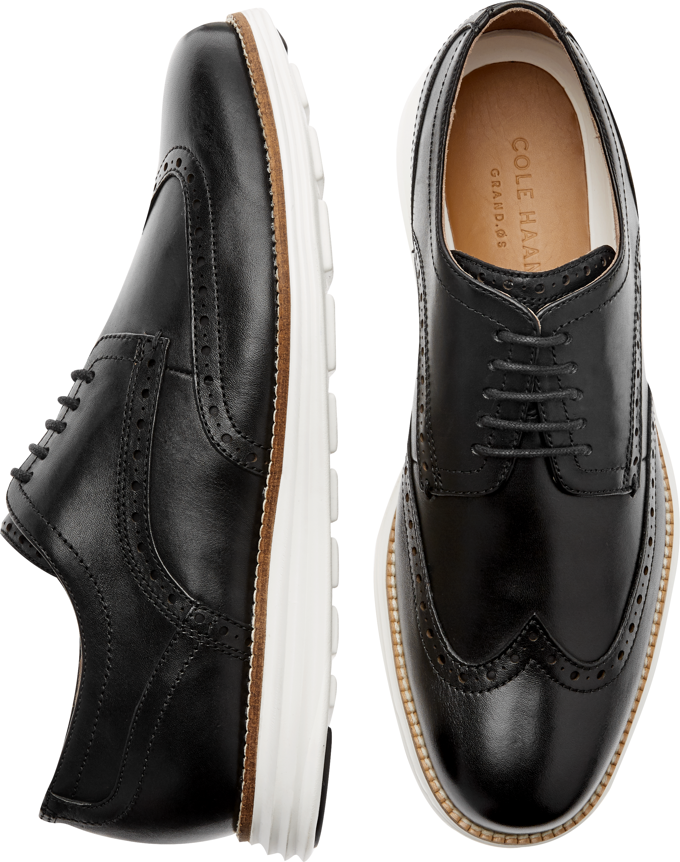 Cole Haan Original Grand Wingtip Oxfords, Black - Men's Shoes | Men's  Wearhouse