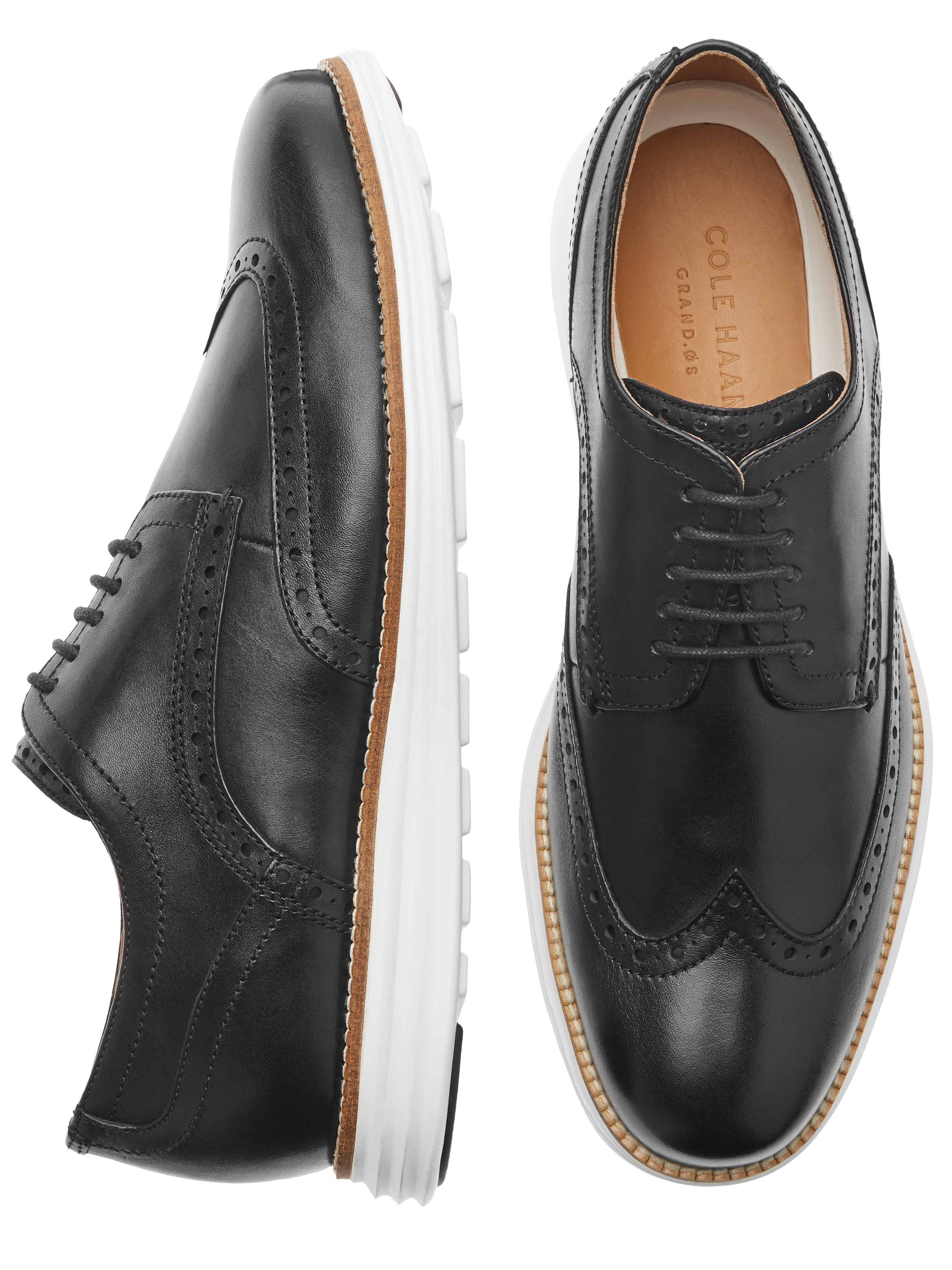 Cole Haan Original Grand Wingtip Oxfords, Black - Men's Shoes | Men's  Wearhouse