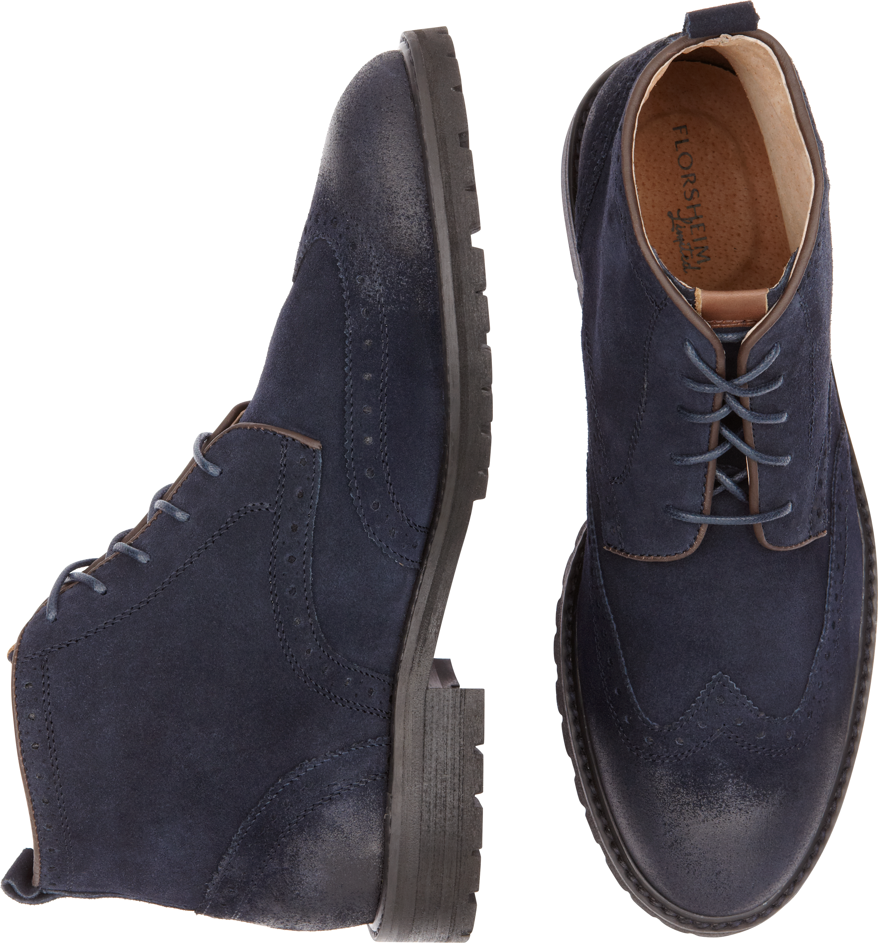 florsheim solar navy wingtip shoes