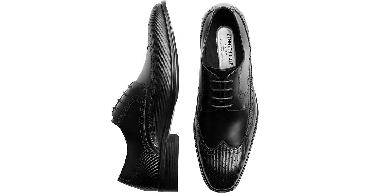 Kenneth Cole TECHNI-COLE Black Wingtip Oxfords - Men's Shoes | Men's ...