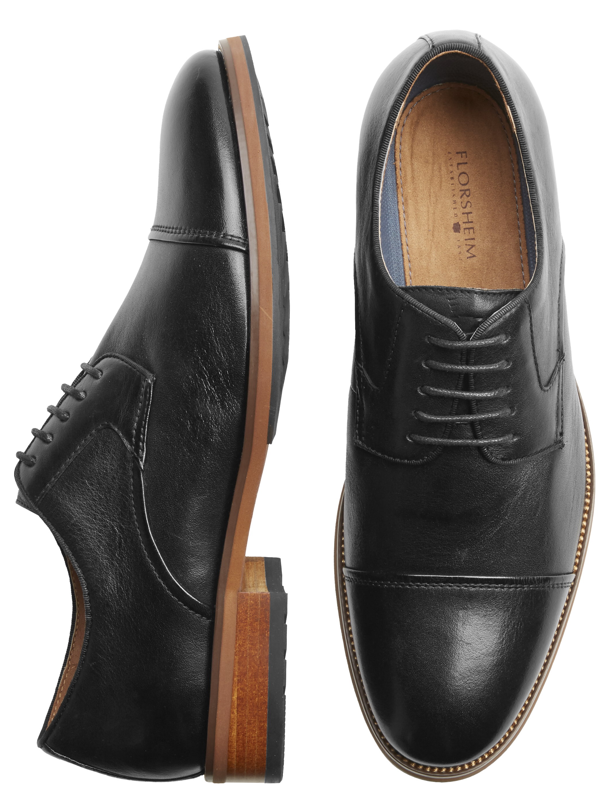 Florsheim Surge Black Cap-Toe Oxfords - Men's Shoes | Men's Wearhouse