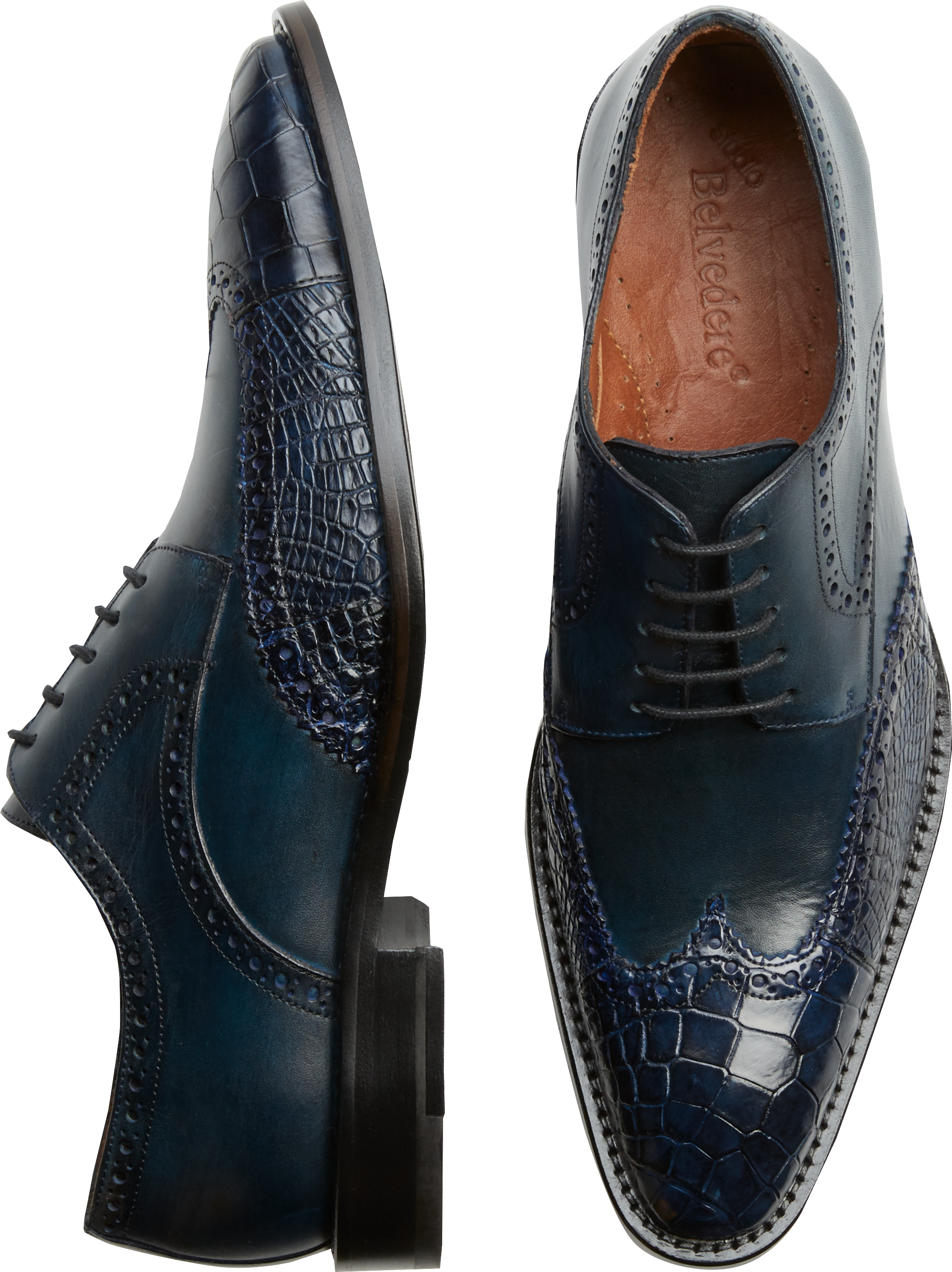 Belvedere Urbano Navy Wingtip Oxfords - Men's Sale | Men's Wearhouse