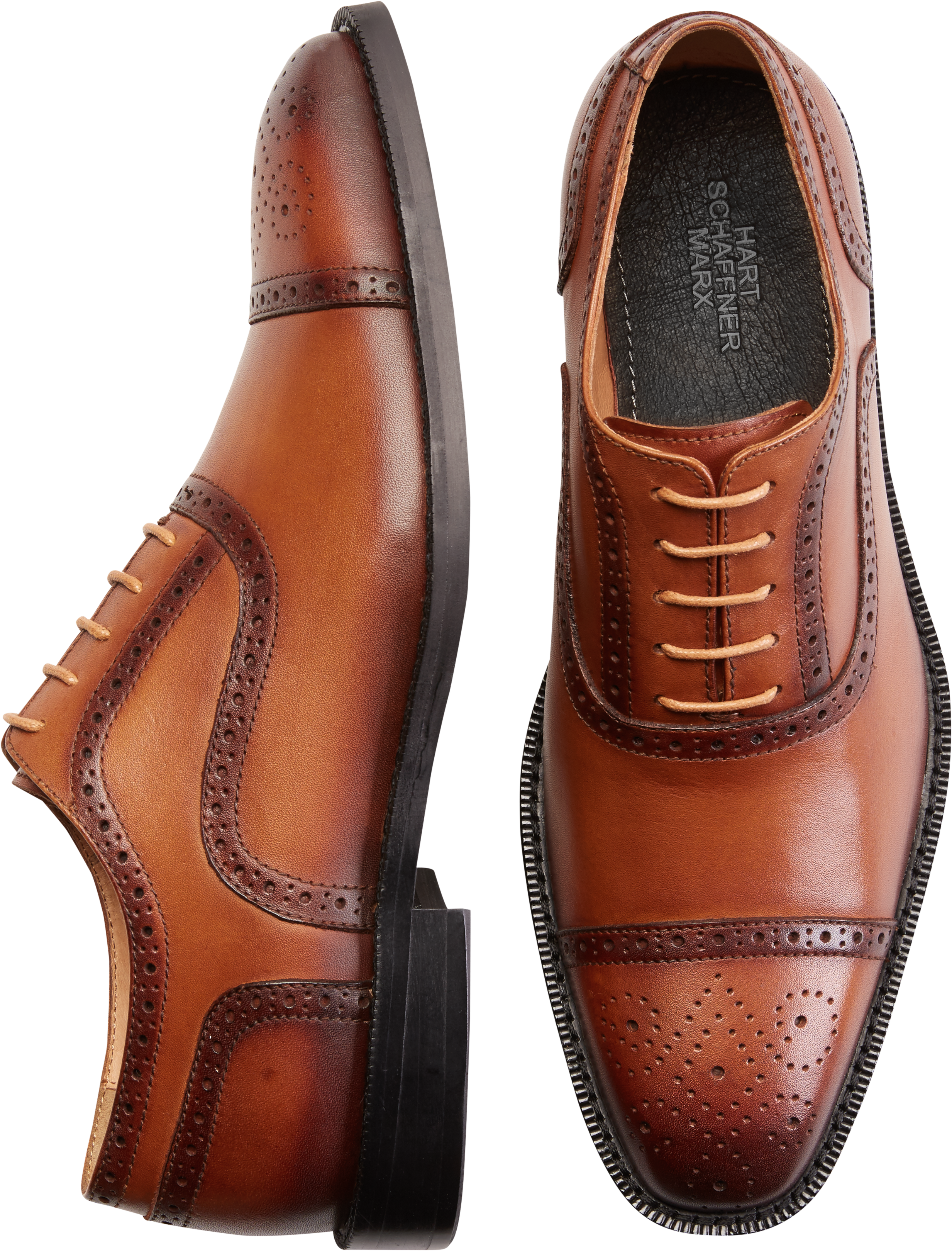 Hart Schaffner Marx Richmond Tan Cap Toe Oxfords - Men's Sale | Men's ...