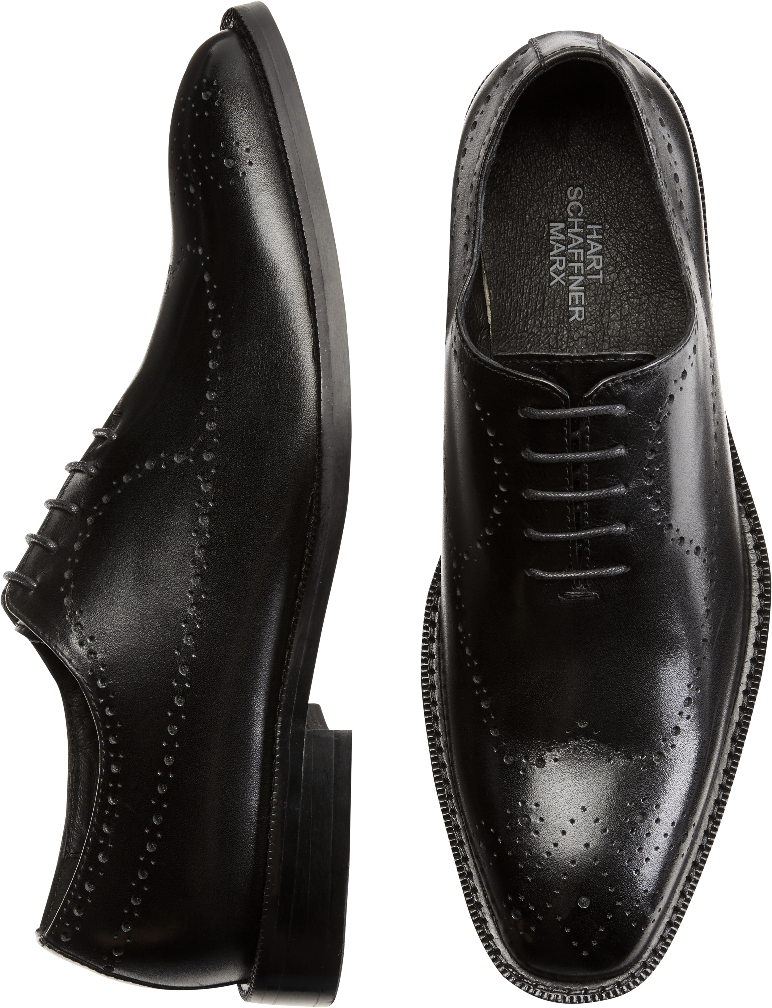Hart Schaffner Marx Yonkers Black Wingtip Oxfords - Men's Shoes | Men's ...