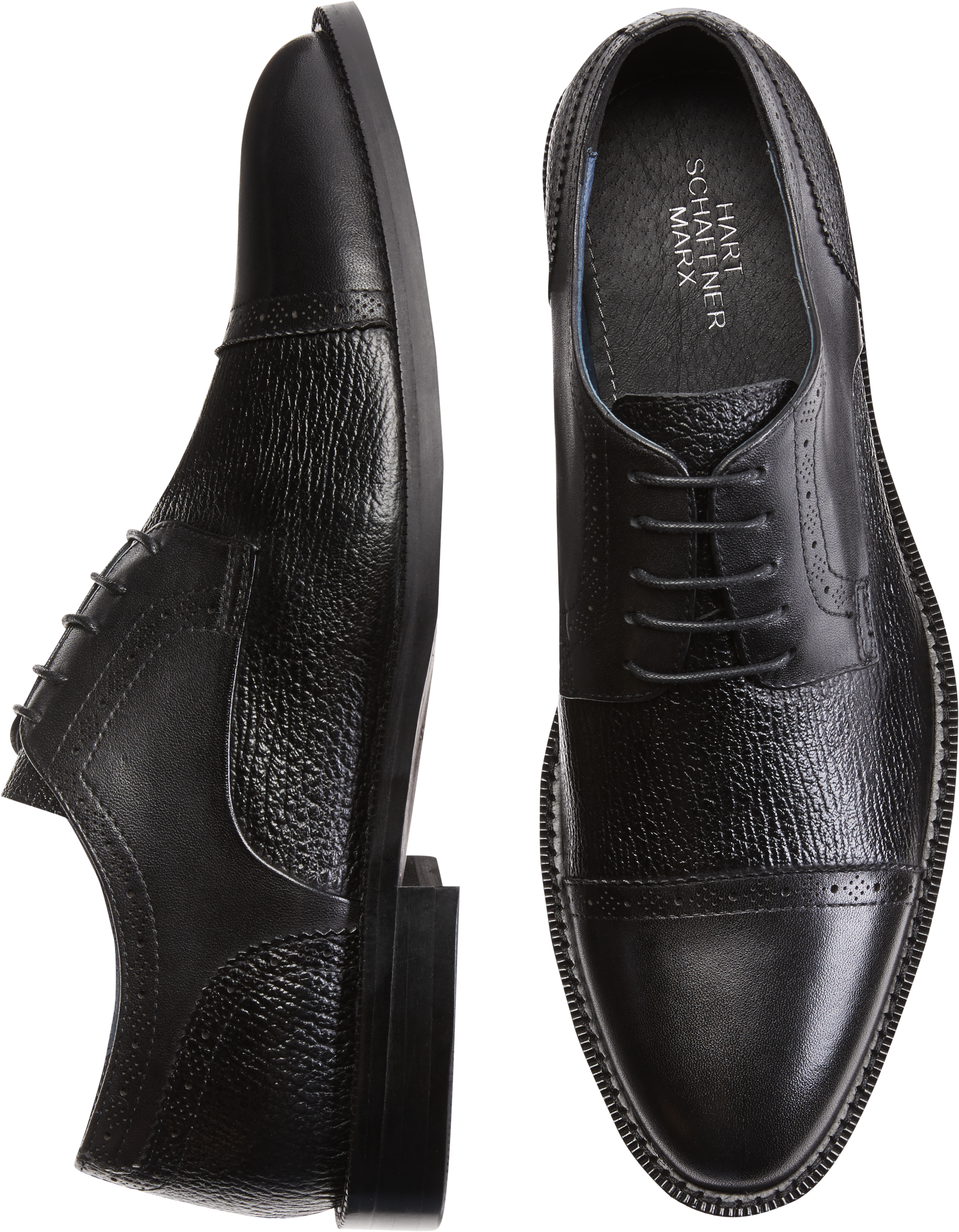 Hart Schaffner Marx Garland Black Cap Toe Oxfords - Men's Shoes | Men's ...