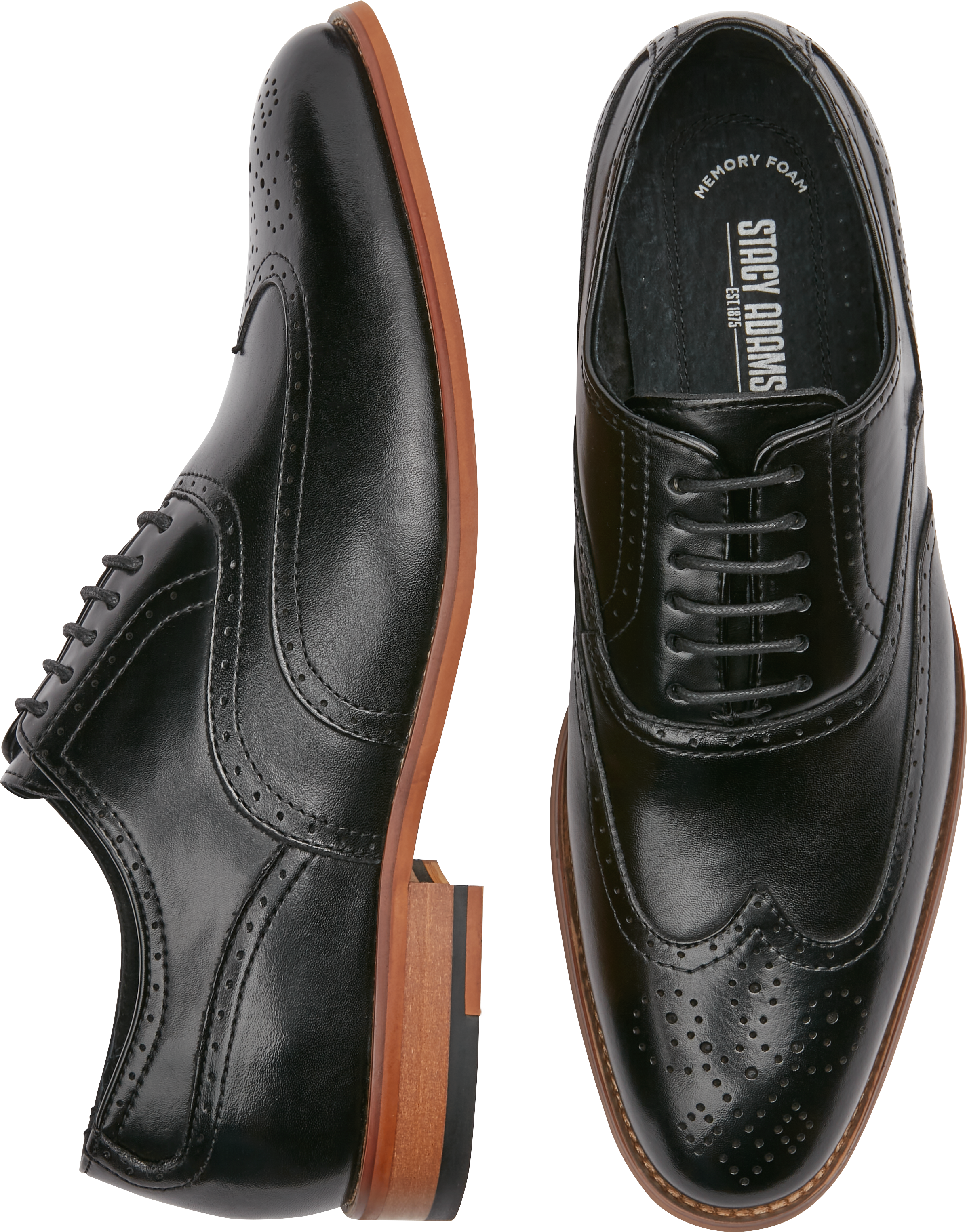 Raffinaderi Energize hybrid Stacy Adams Dunbar Wingtip Oxfords, Black - Men's Shoes | Men's Wearhouse