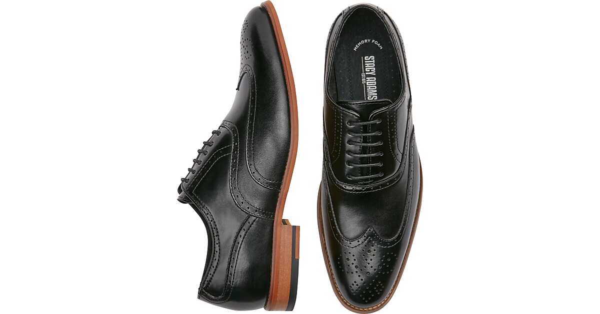 Stacy Adams Dunbar Wingtip Oxfords, Black - Men's Shoes | Men's Wearhouse