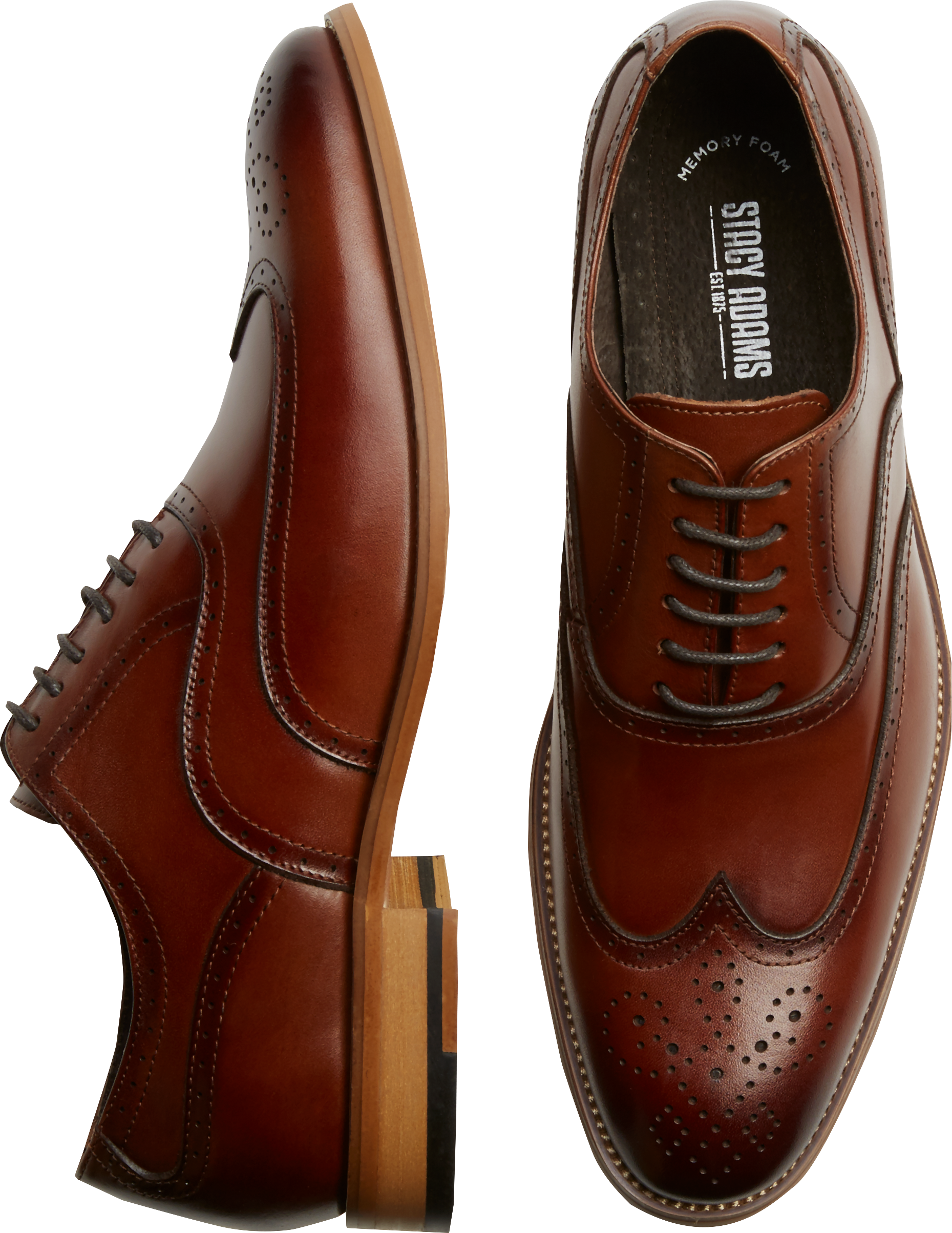 Stacy Adams Dunbar Wingtip Oxfords, Tan - Men's Shoes | Men's Wearhouse