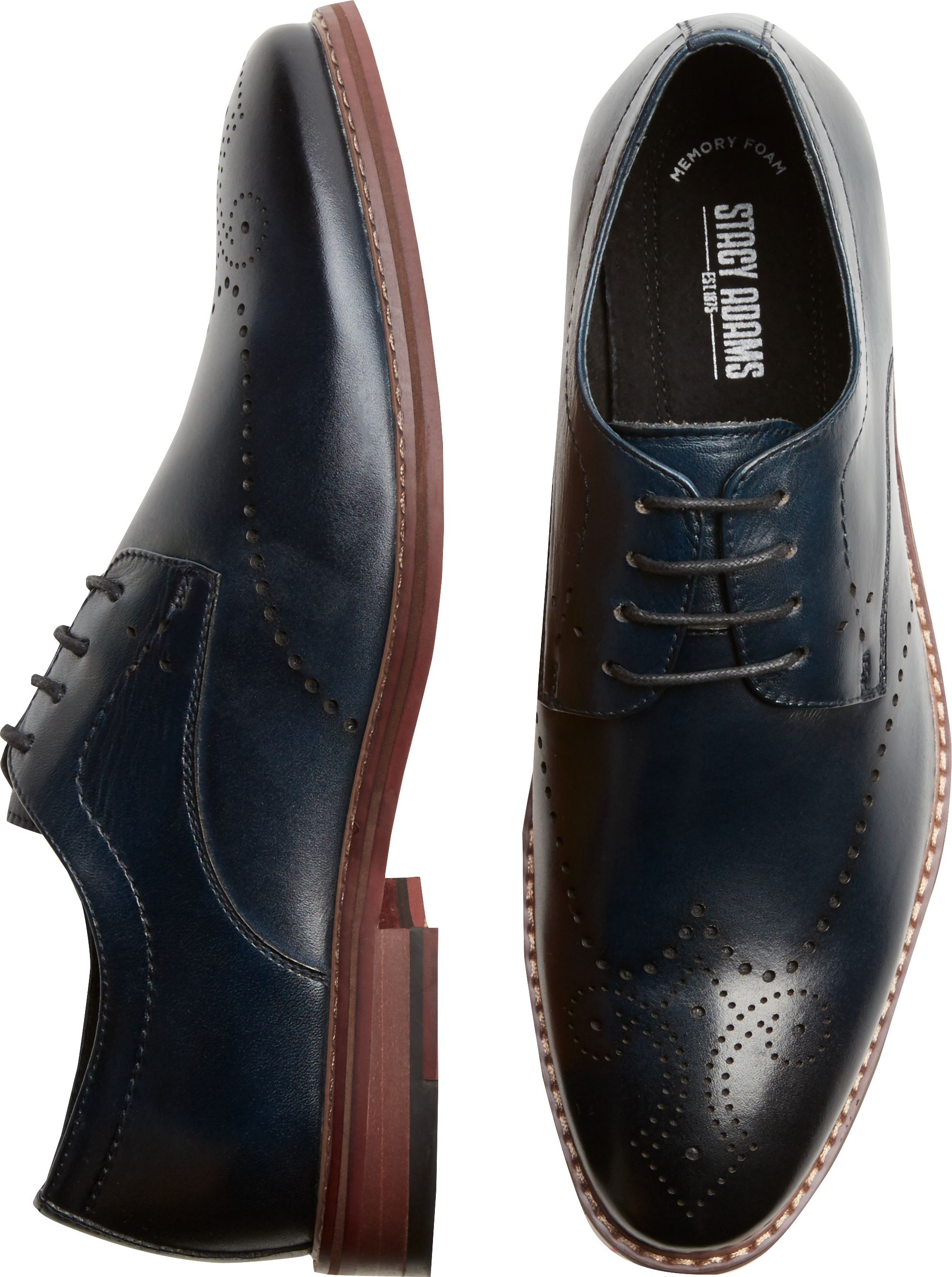 Stacy Adams Alaire Navy Wingtip Oxfords - Men's Sale | Men's Wearhouse