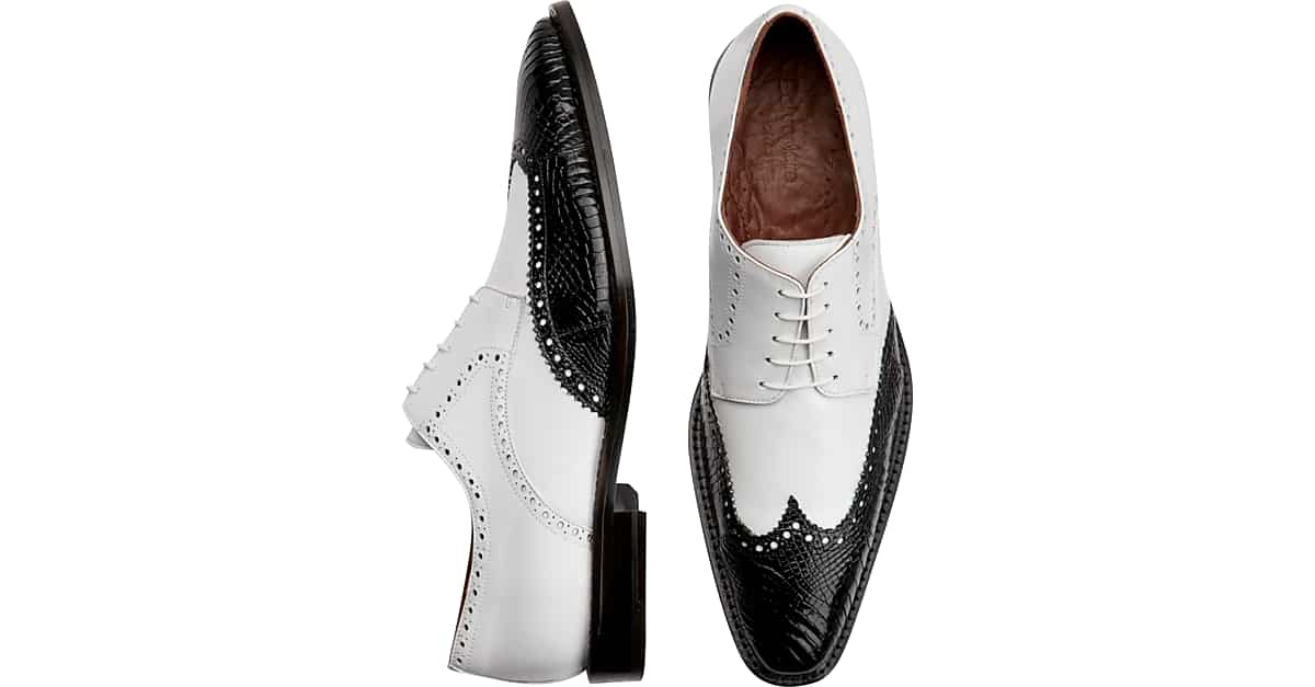 Belvedere Urbano Black & White Wingtip Lace Ups - Men's Sale | Men's  Wearhouse